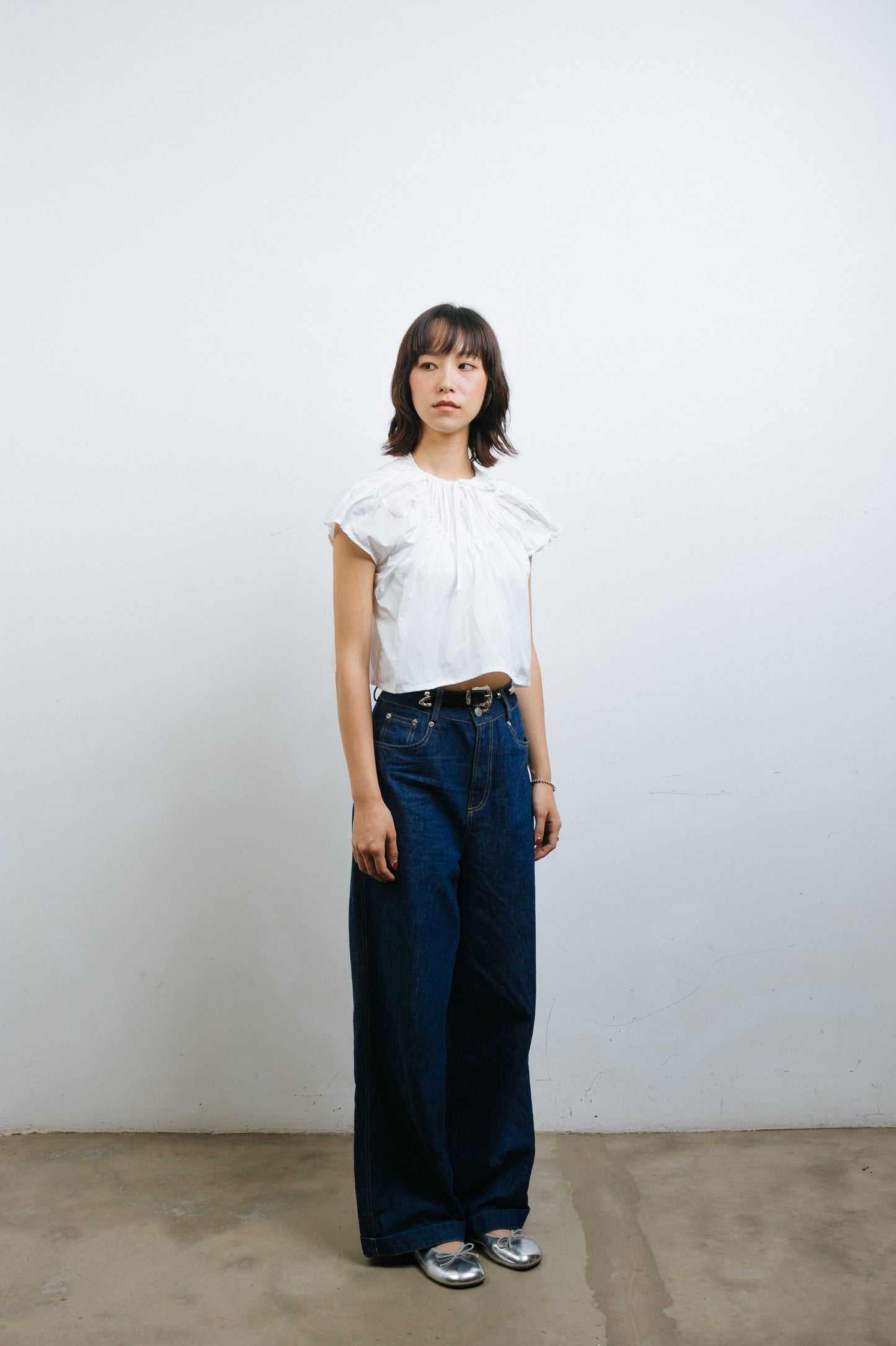 White Drawstring Top