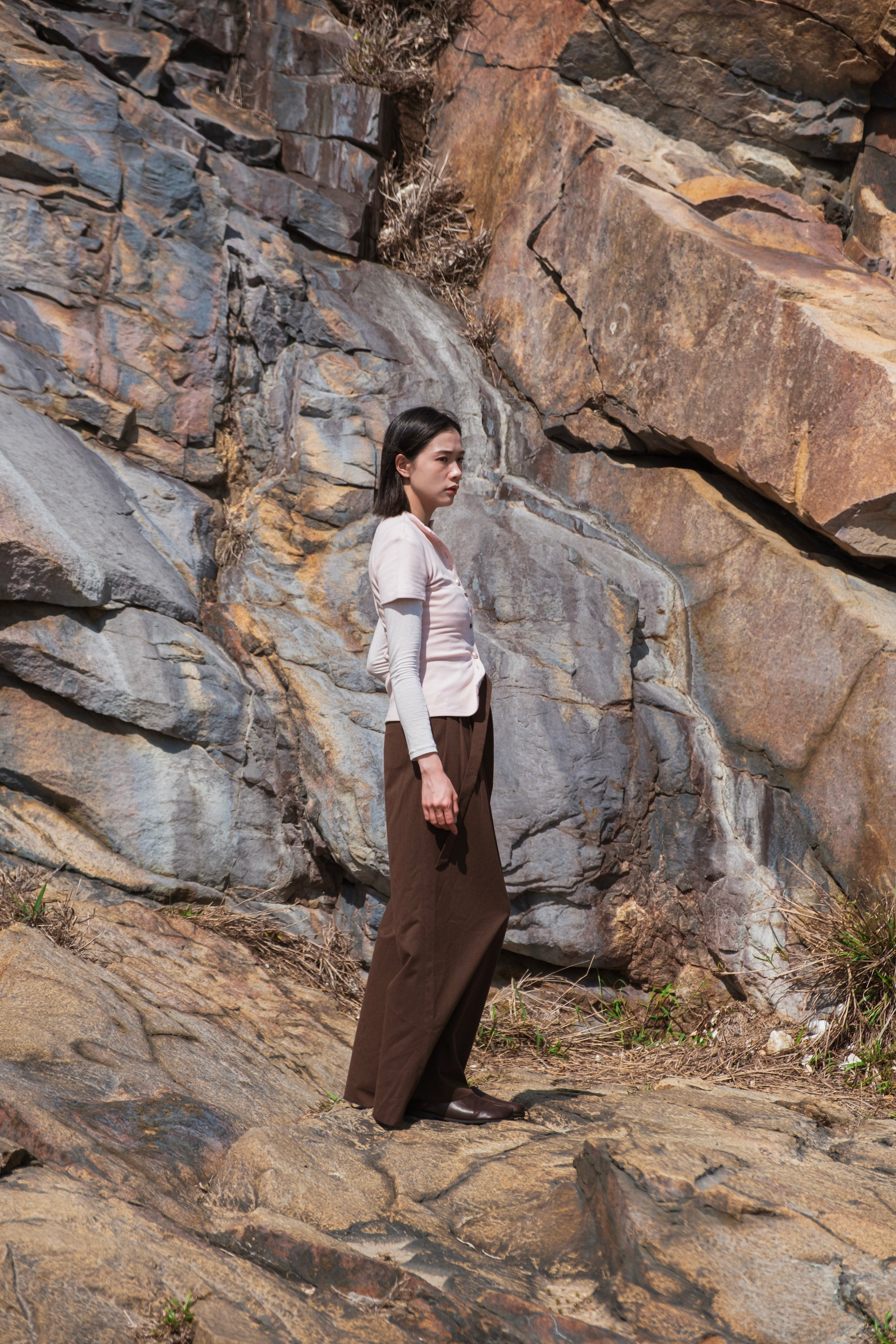 Pink Cardigan Cotton Top