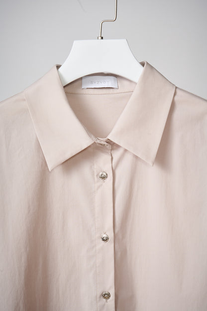 Flared-sleeves cotton shirt