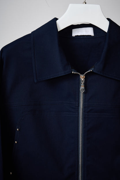 Zip-up cotton windbreaker