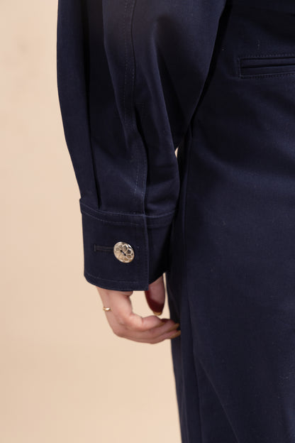 Zip-up cotton windbreaker