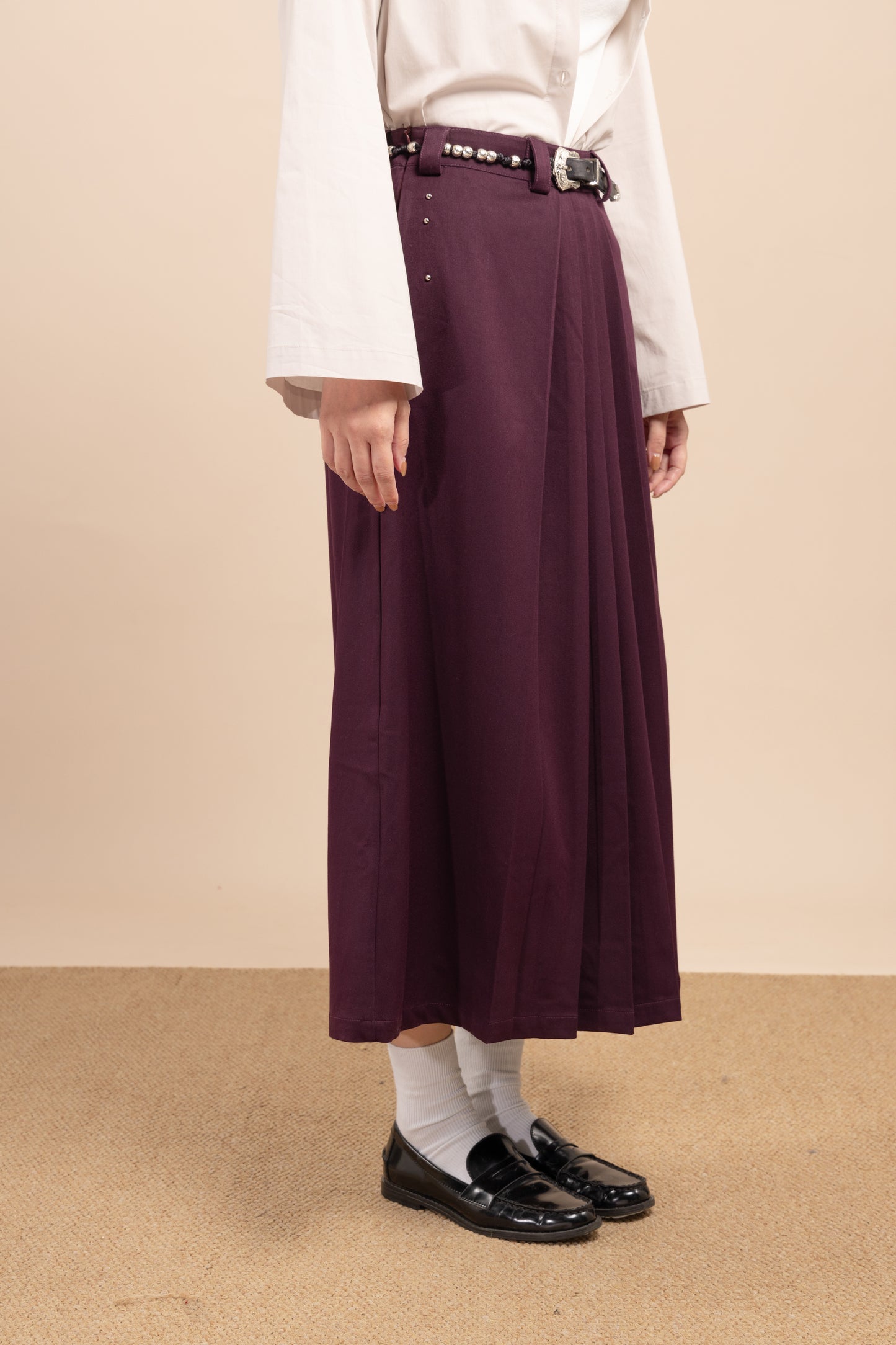 Mid-length A-line skirt