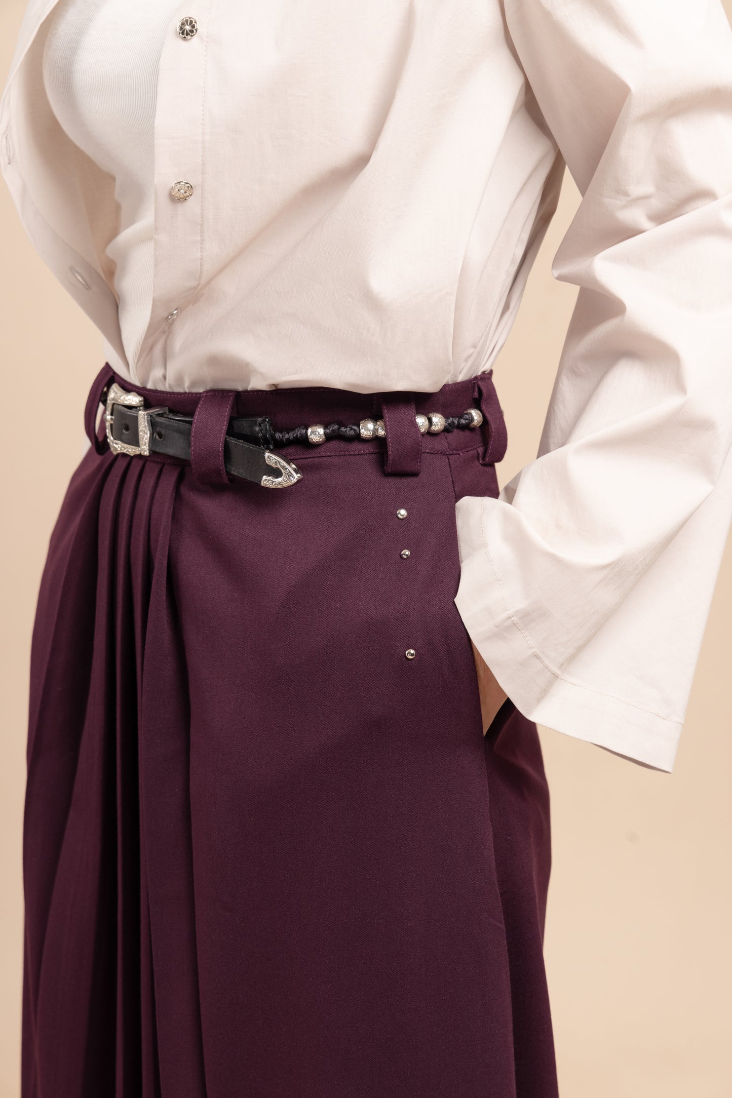 Mid-length A-line skirt