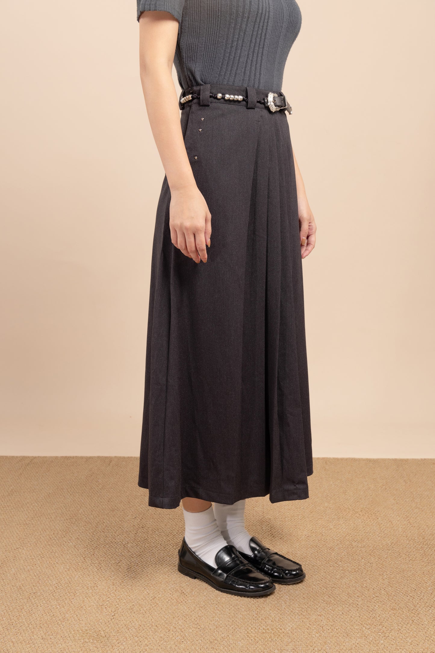Mid-length A-line skirt