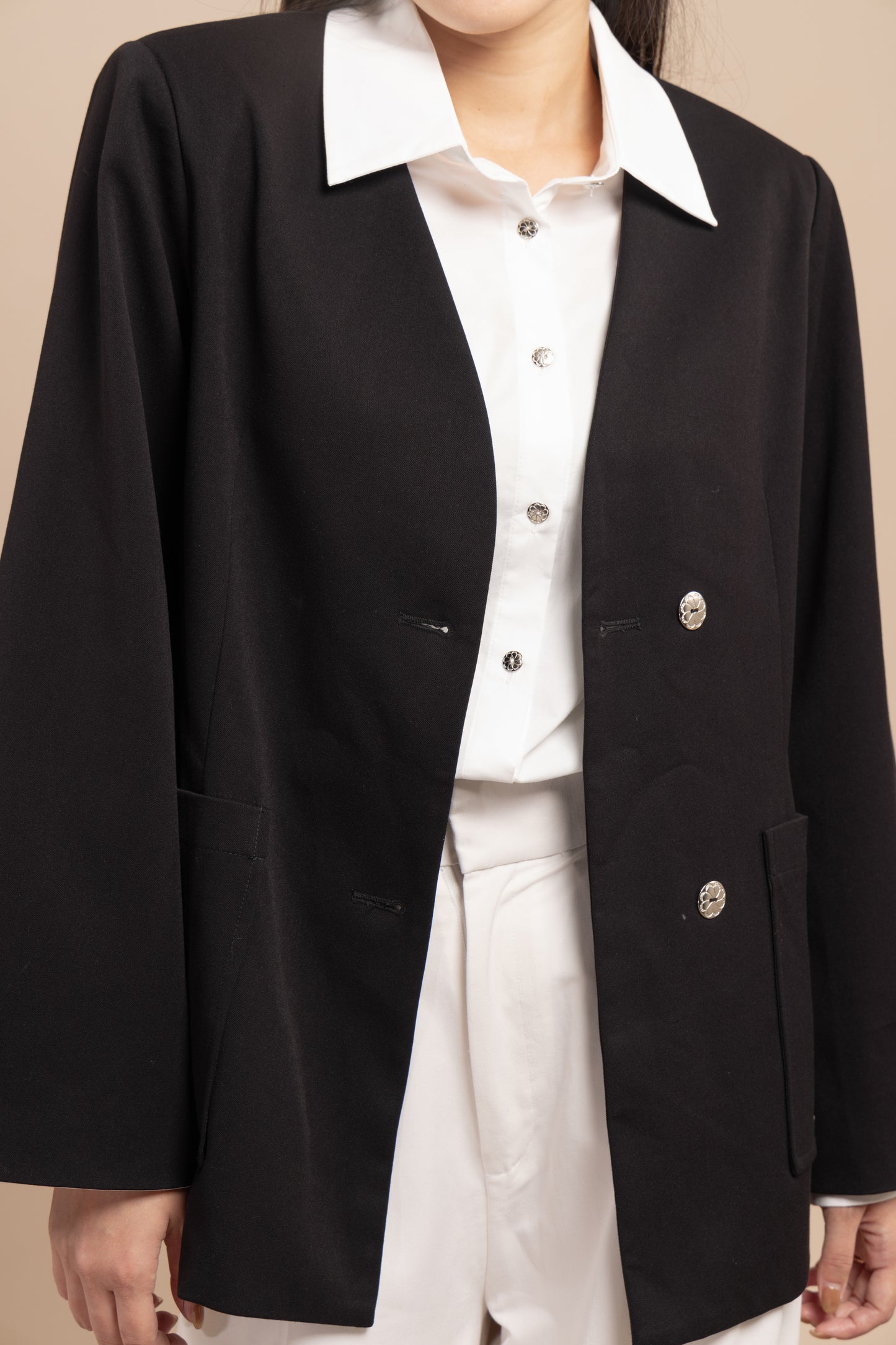 Flared-sleeves blazer