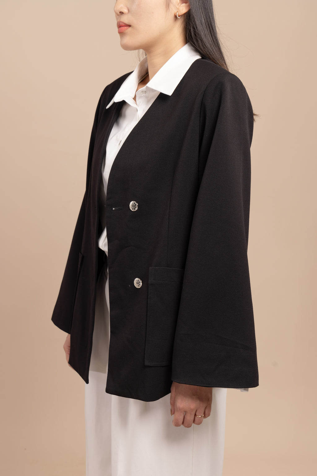 Flared-sleeves blazer