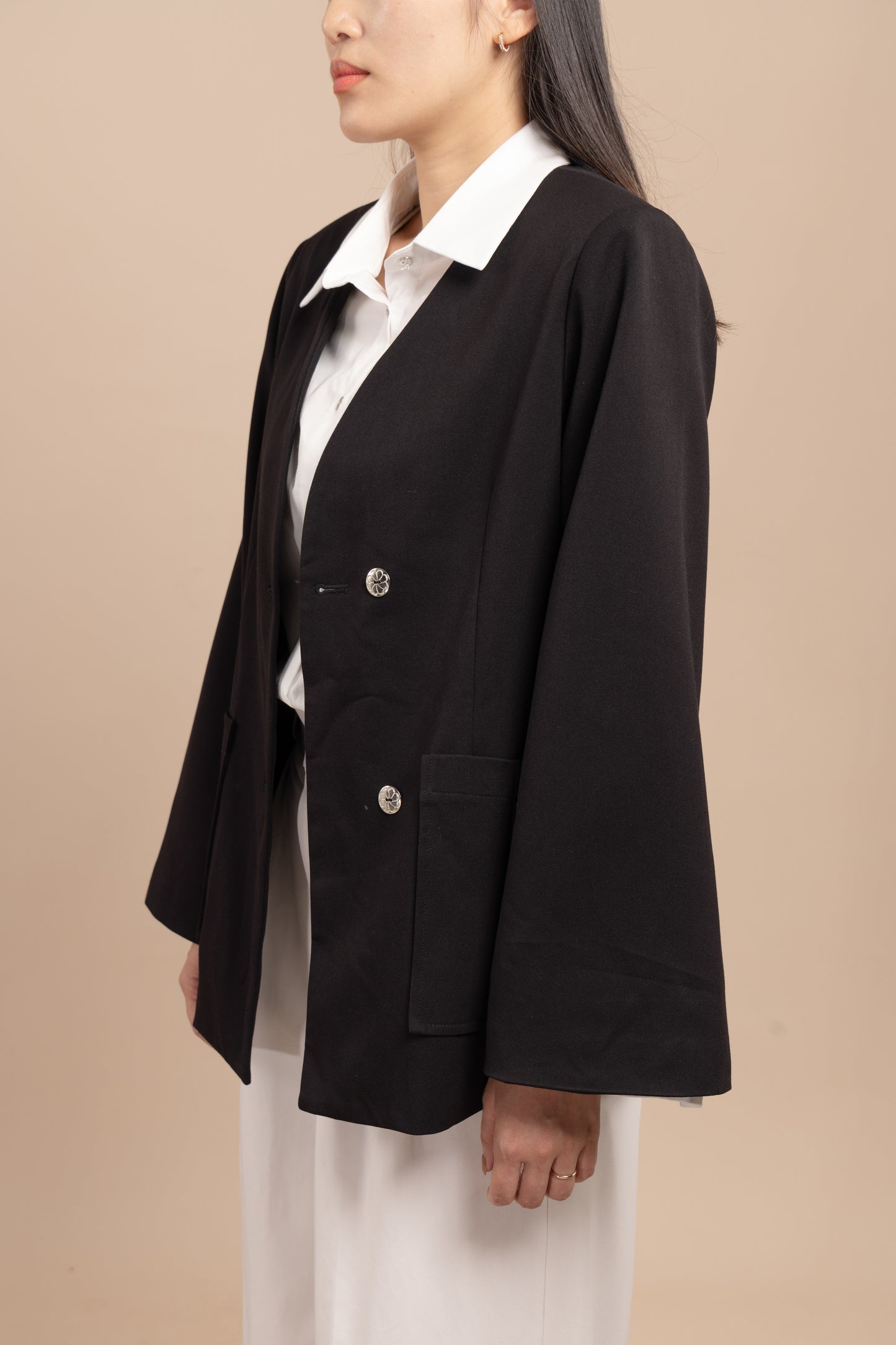 Flared-sleeves blazer