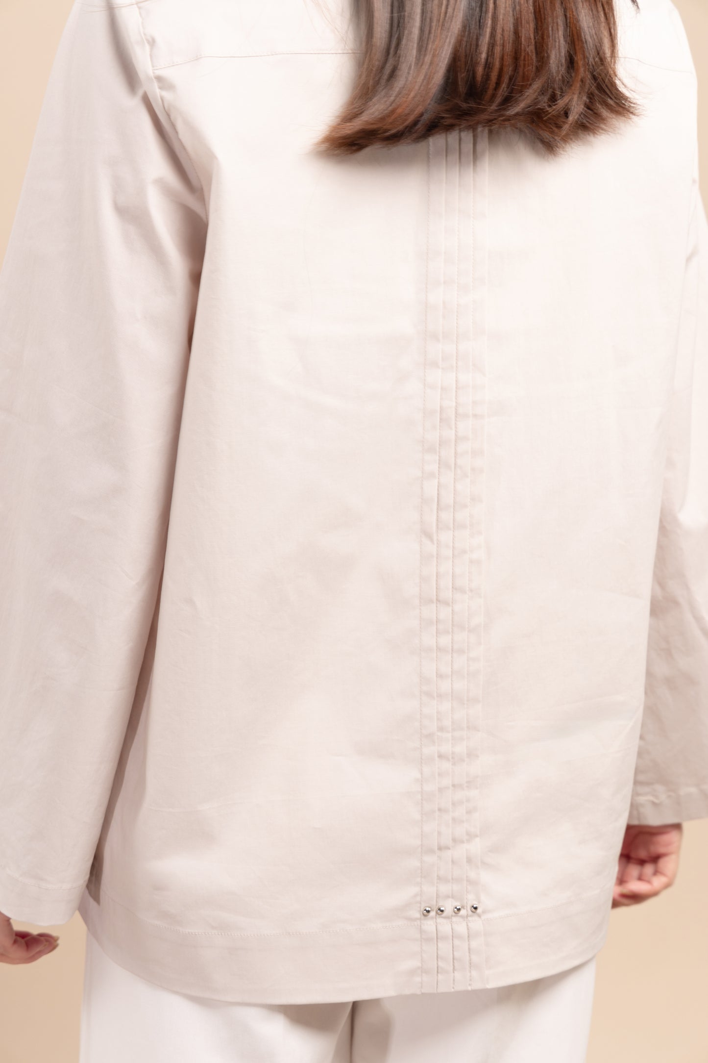 Flared-sleeves cotton shirt