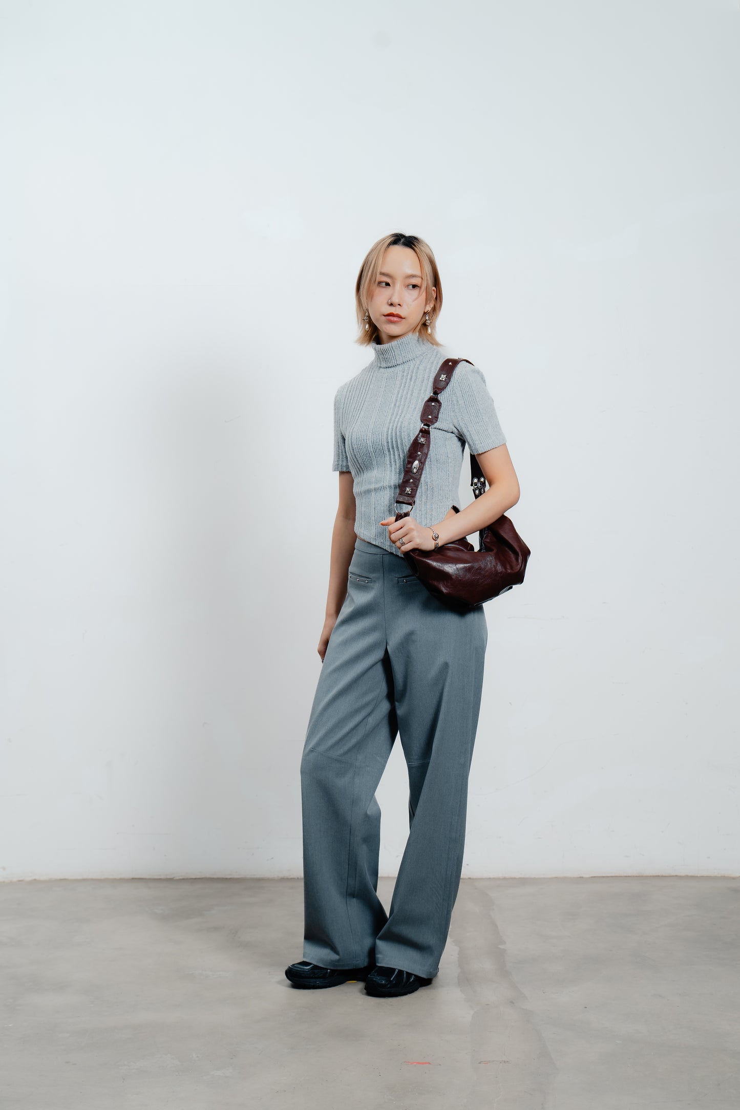 Grey V-Waist Trousers