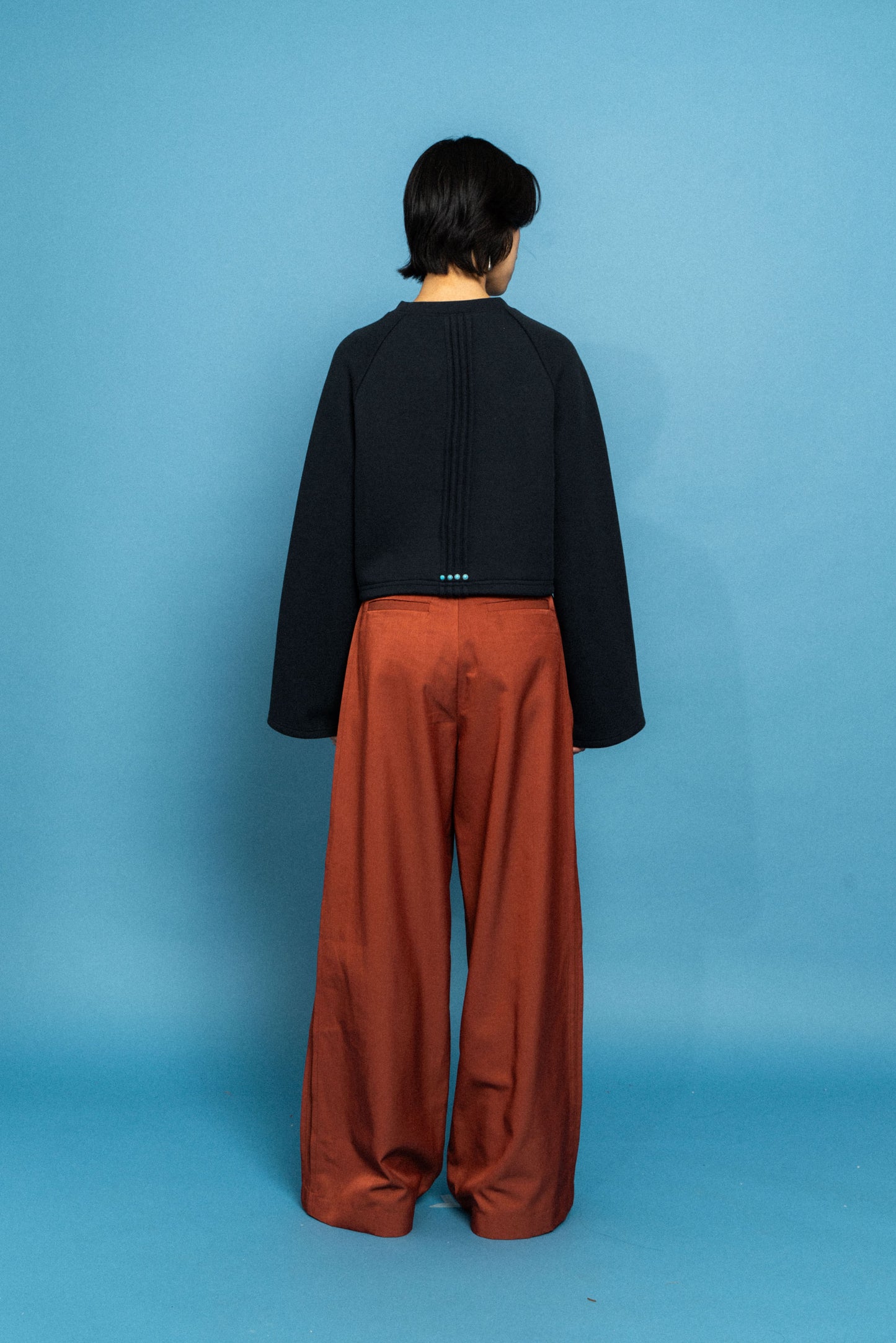Red Straight stiff trousers