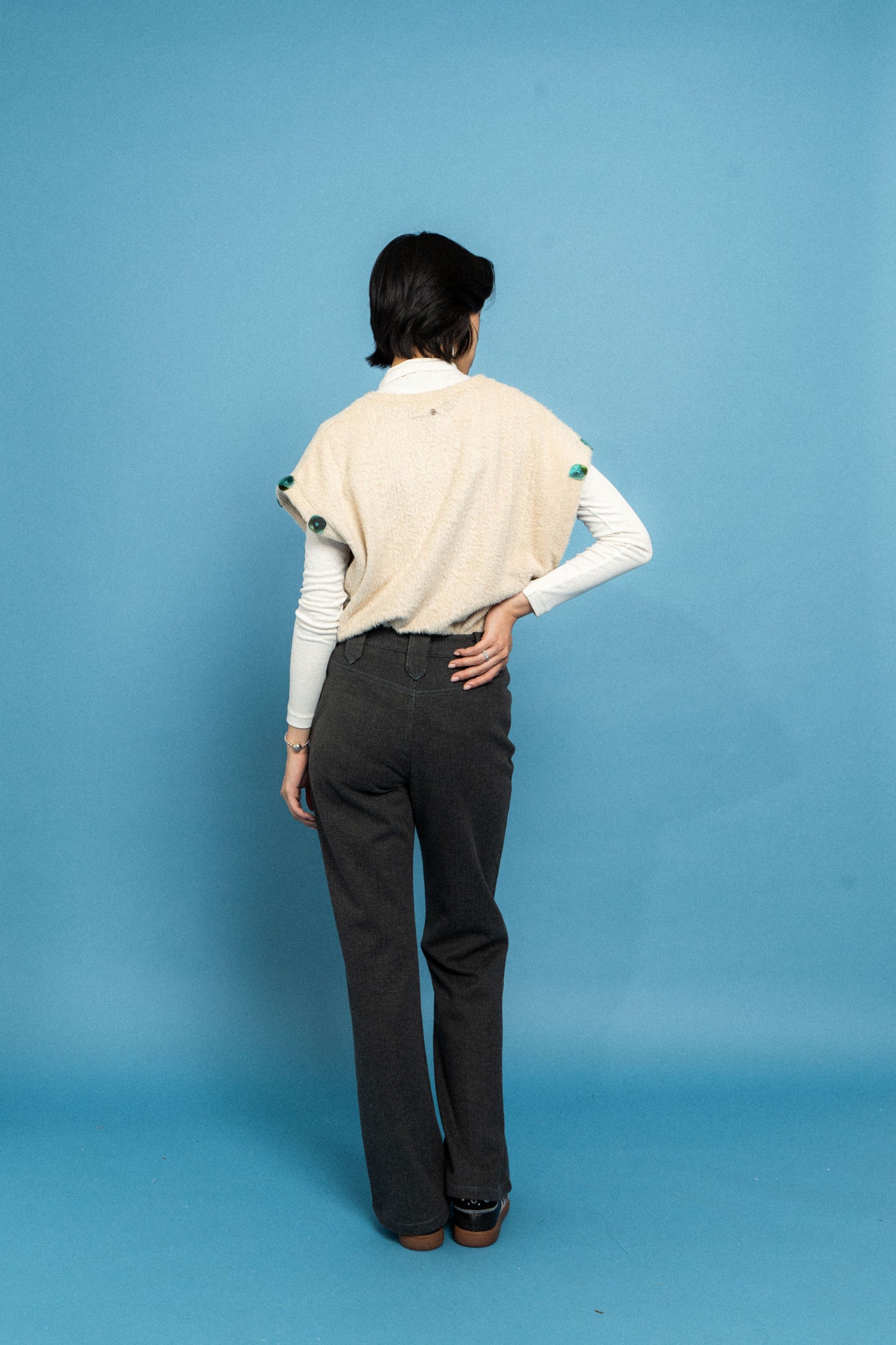Dark Grey 70's bootcut trousers