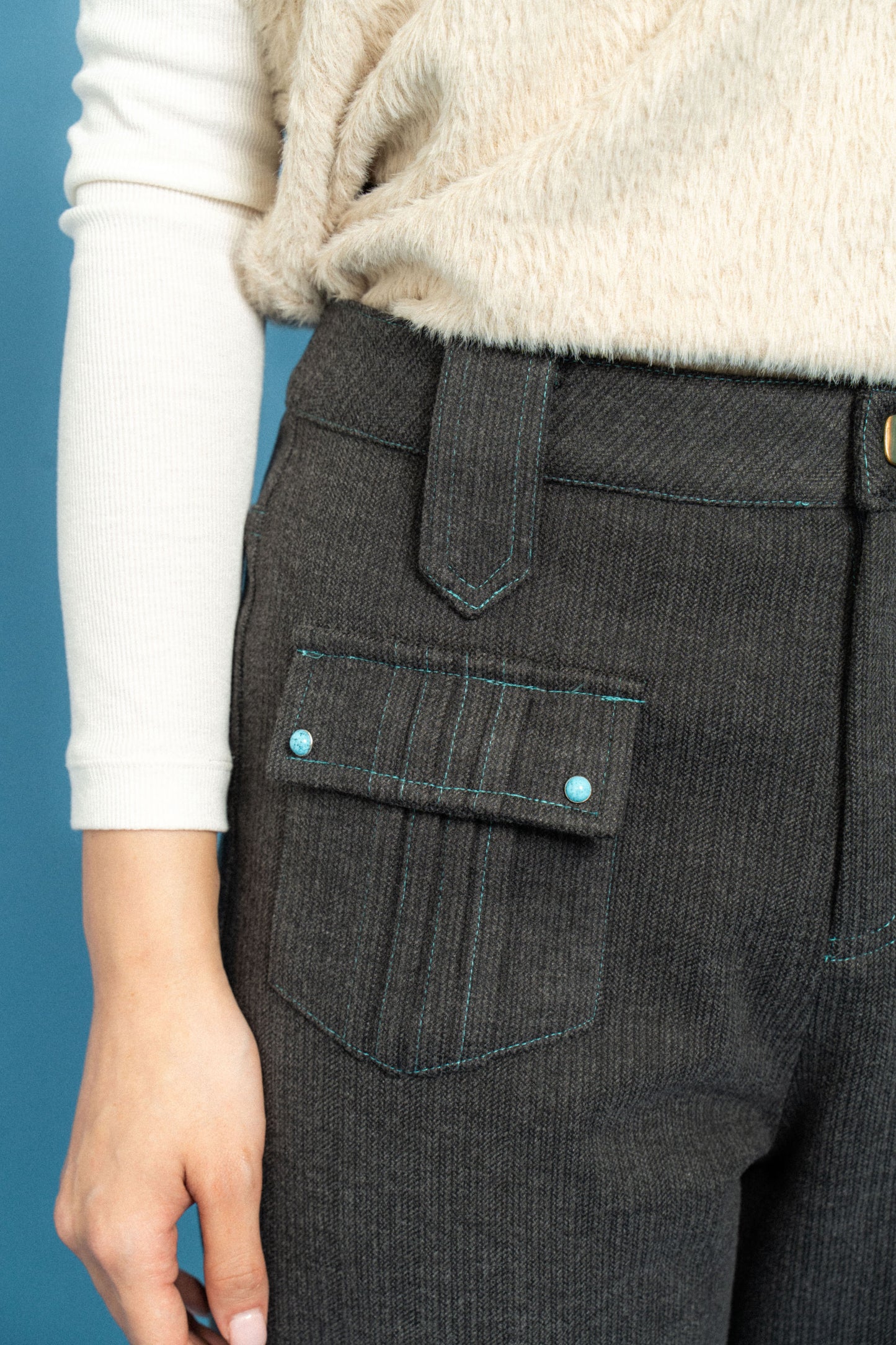 Dark Grey 70's bootcut trousers