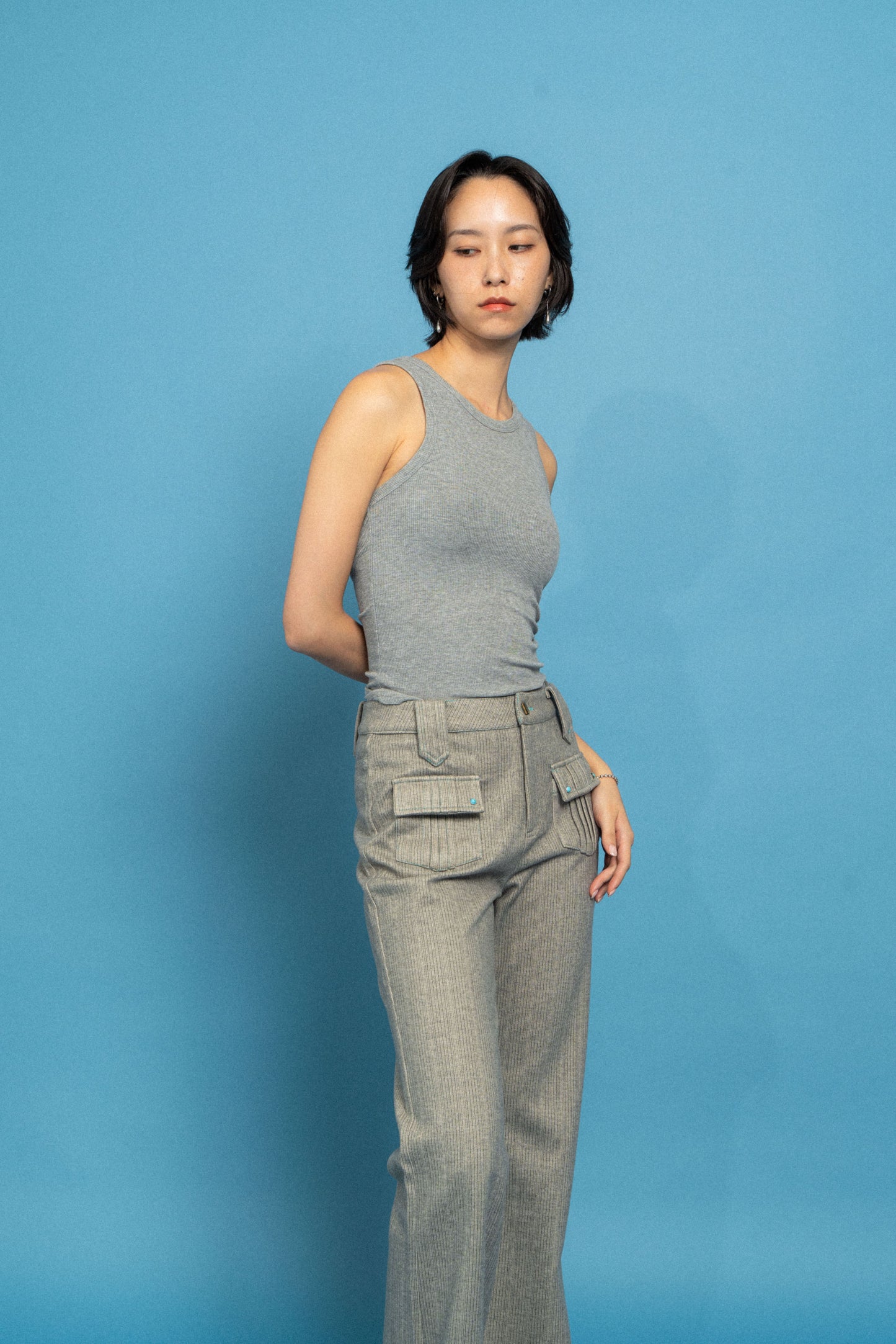 Grey 70's bootcut trousers