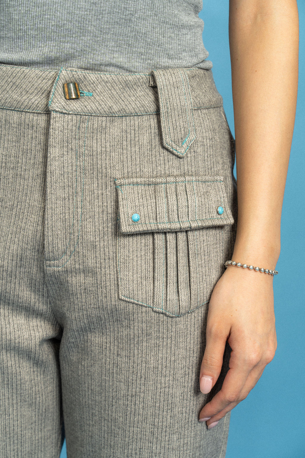 Grey 70's bootcut trousers