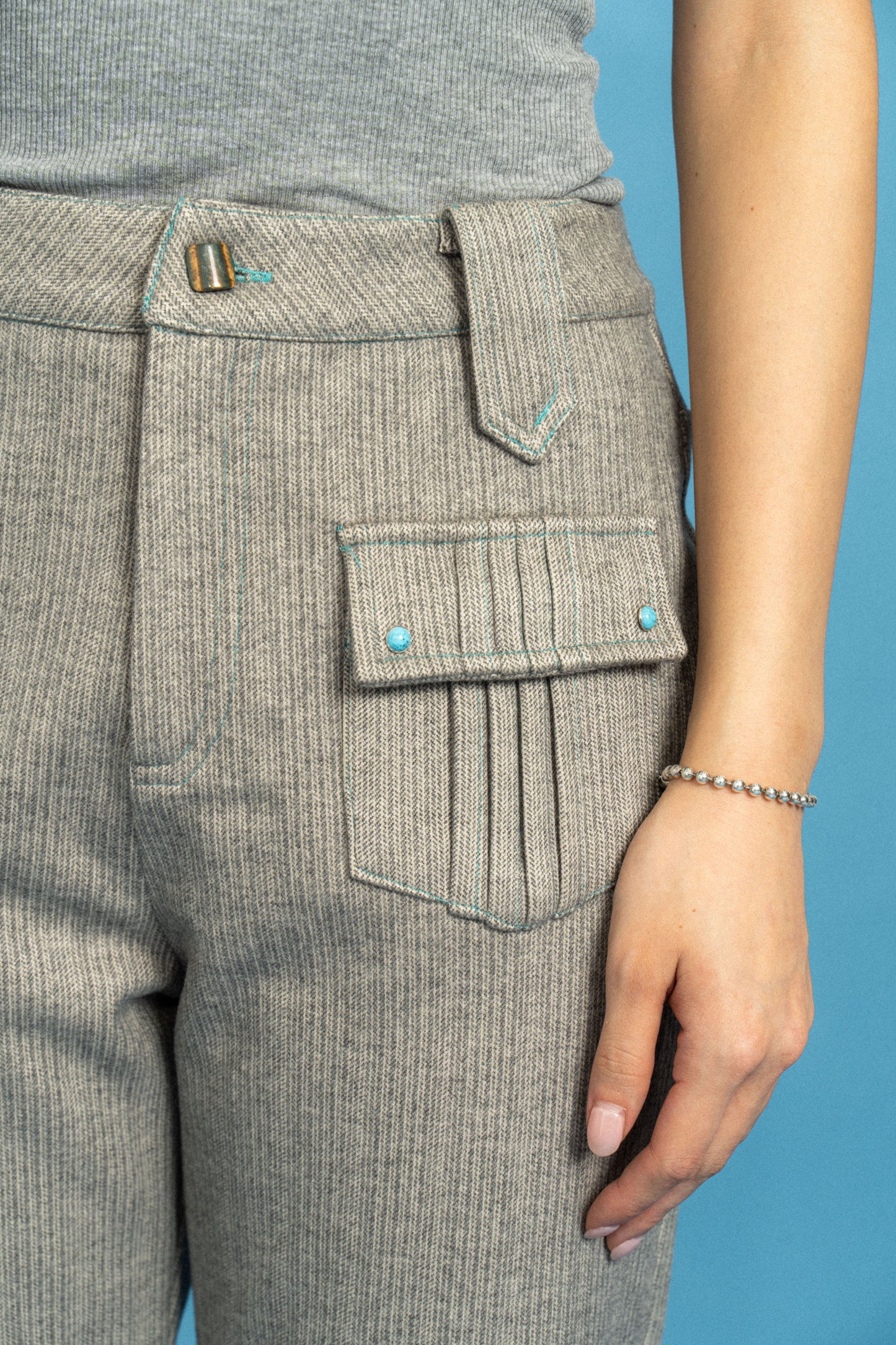 Grey 70's bootcut trousers