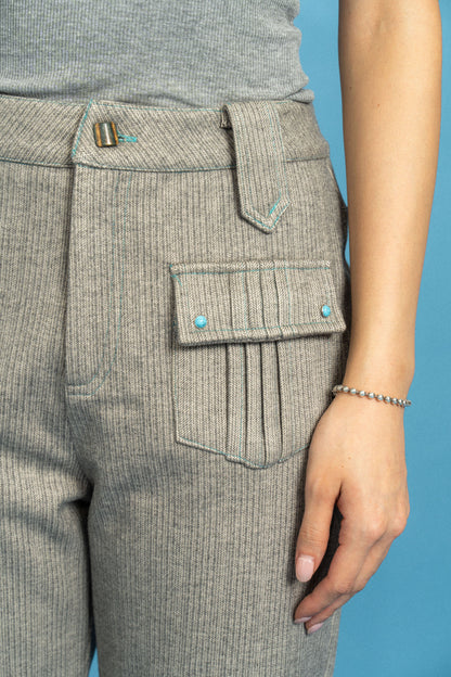 Grey 70's bootcut trousers