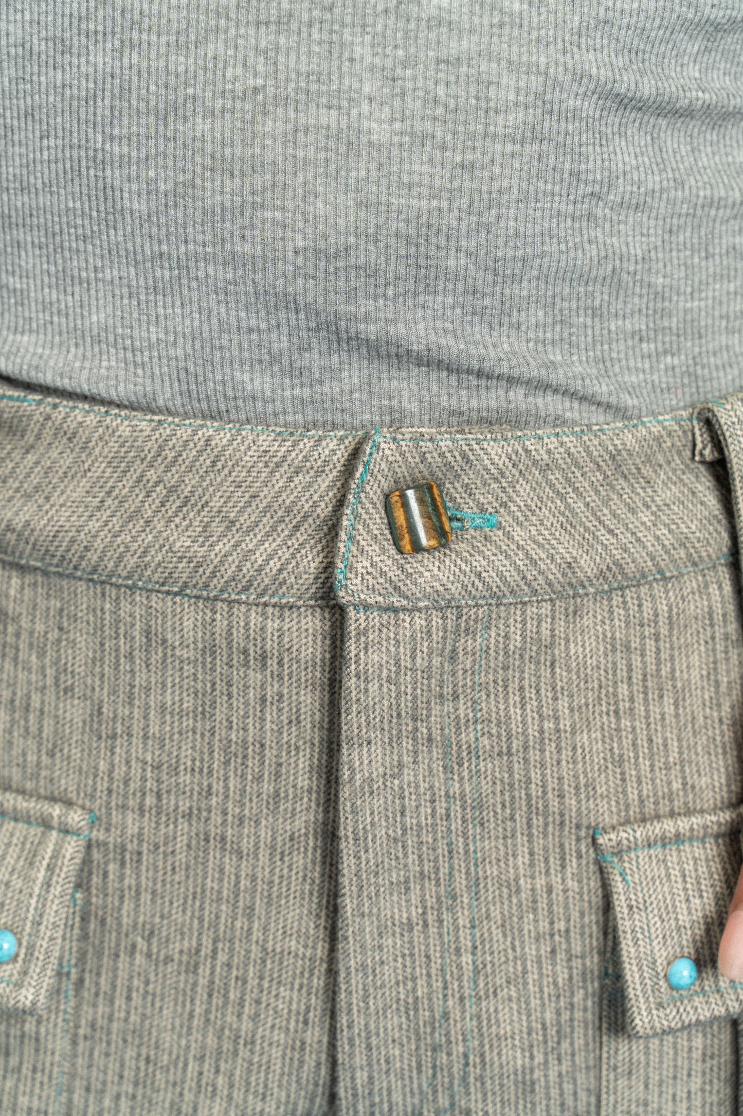 Grey 70's bootcut trousers