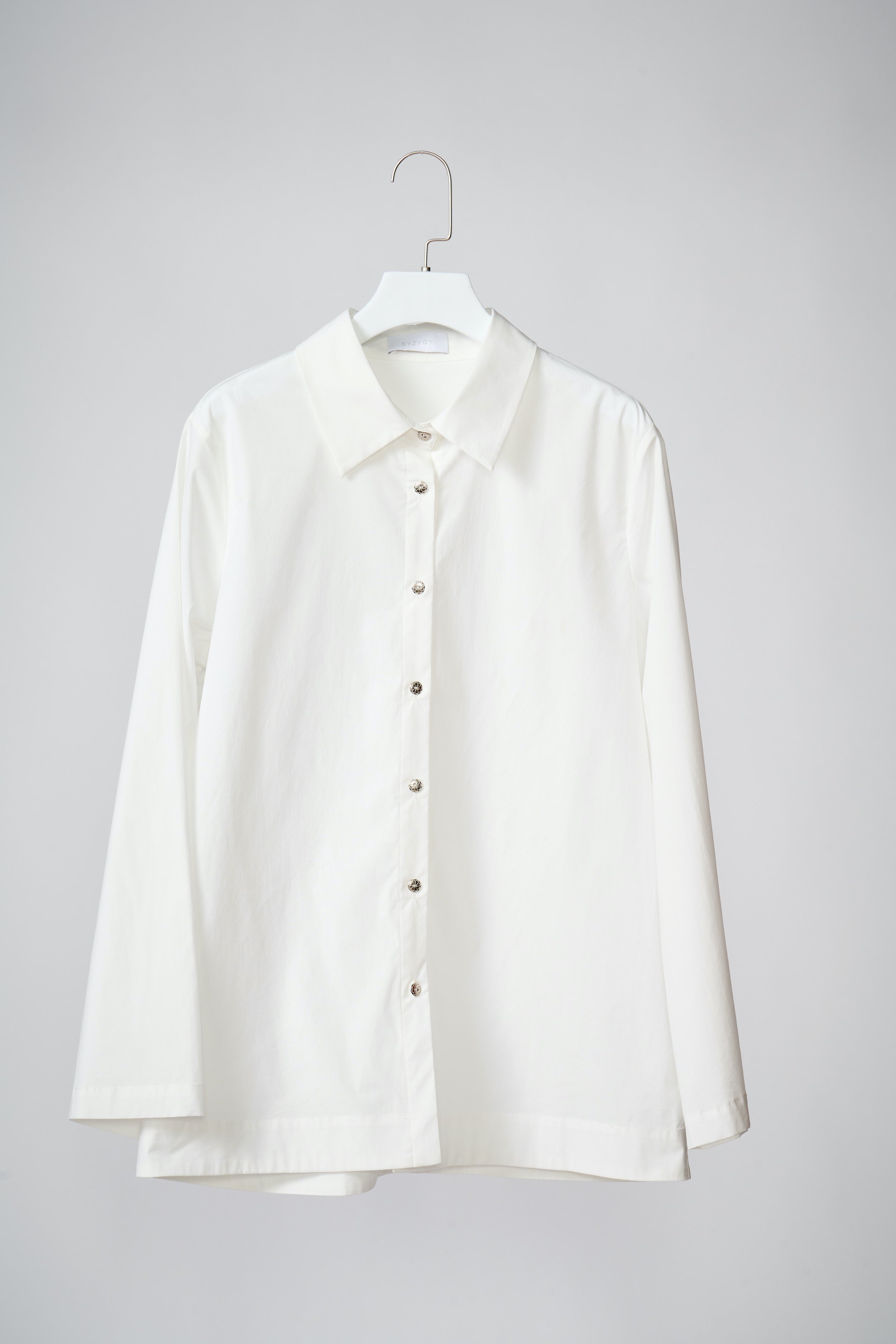 Flared-sleeves cotton shirt