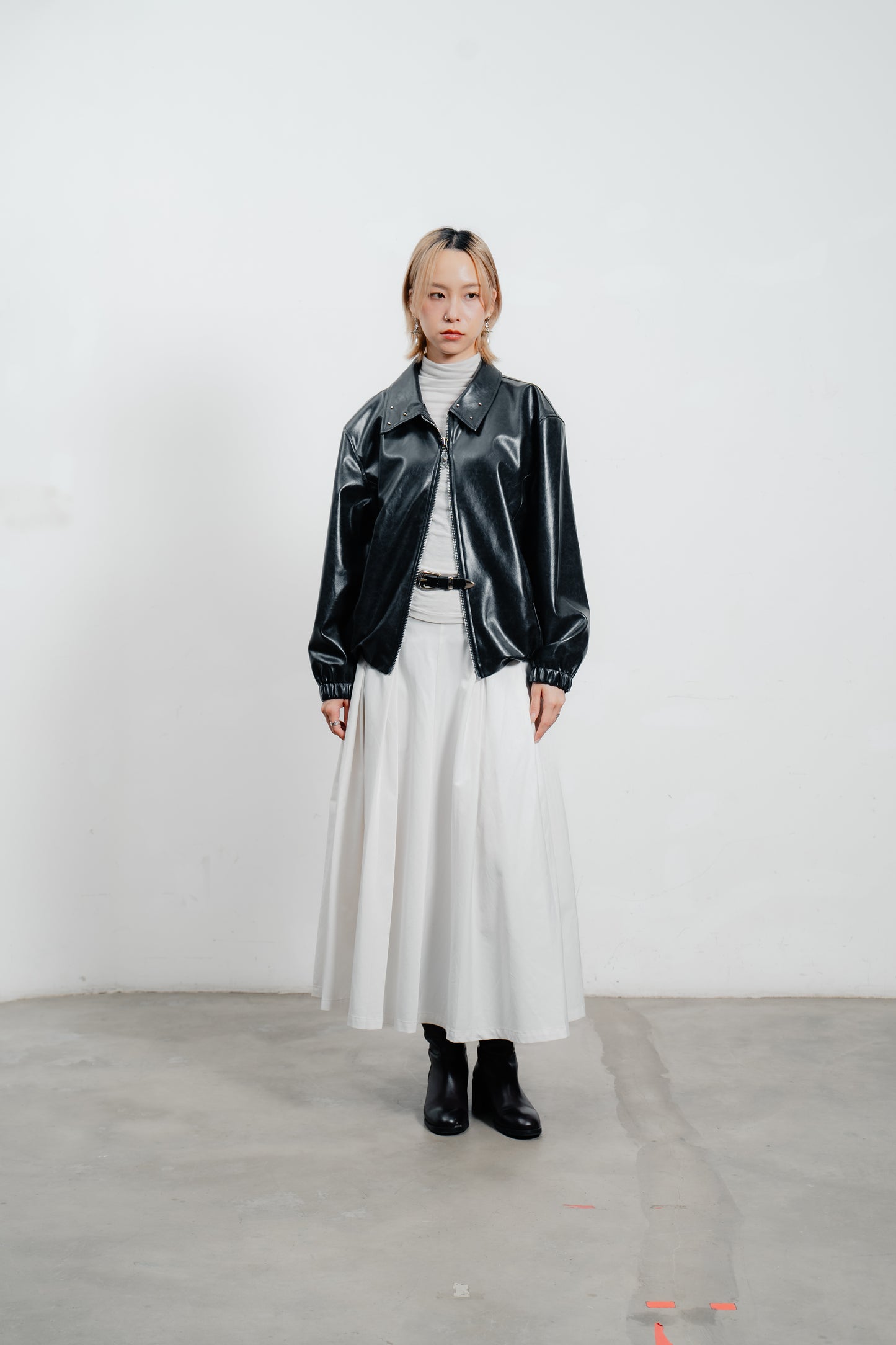 Black Leather Bomber Jacket