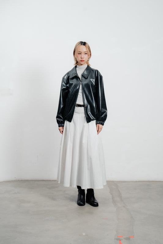 Black Leather Bomber Jacket