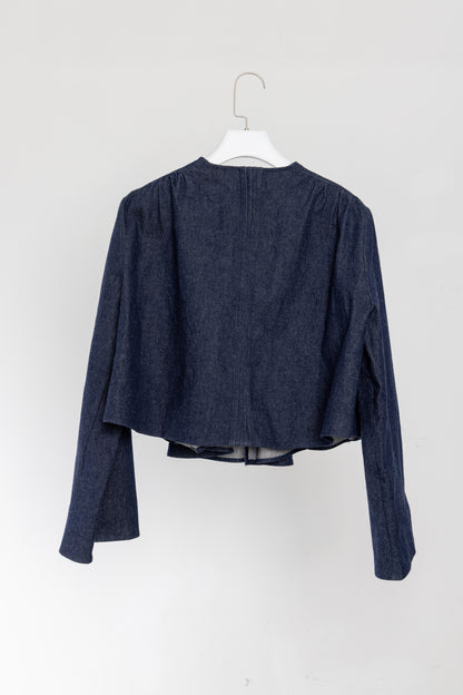 Pleated Denim Jacket