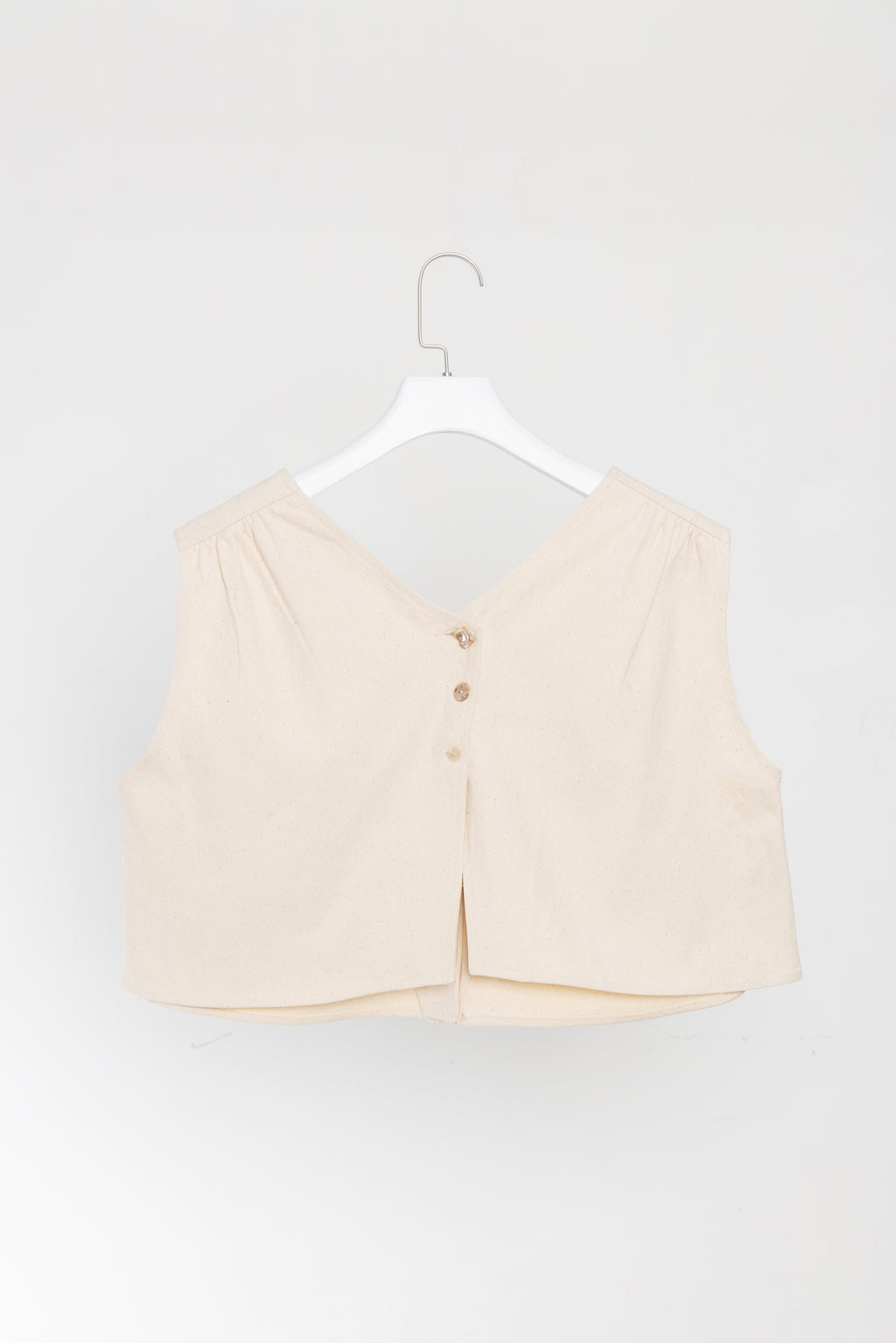 Cropped Short - Sleeved Denim Top