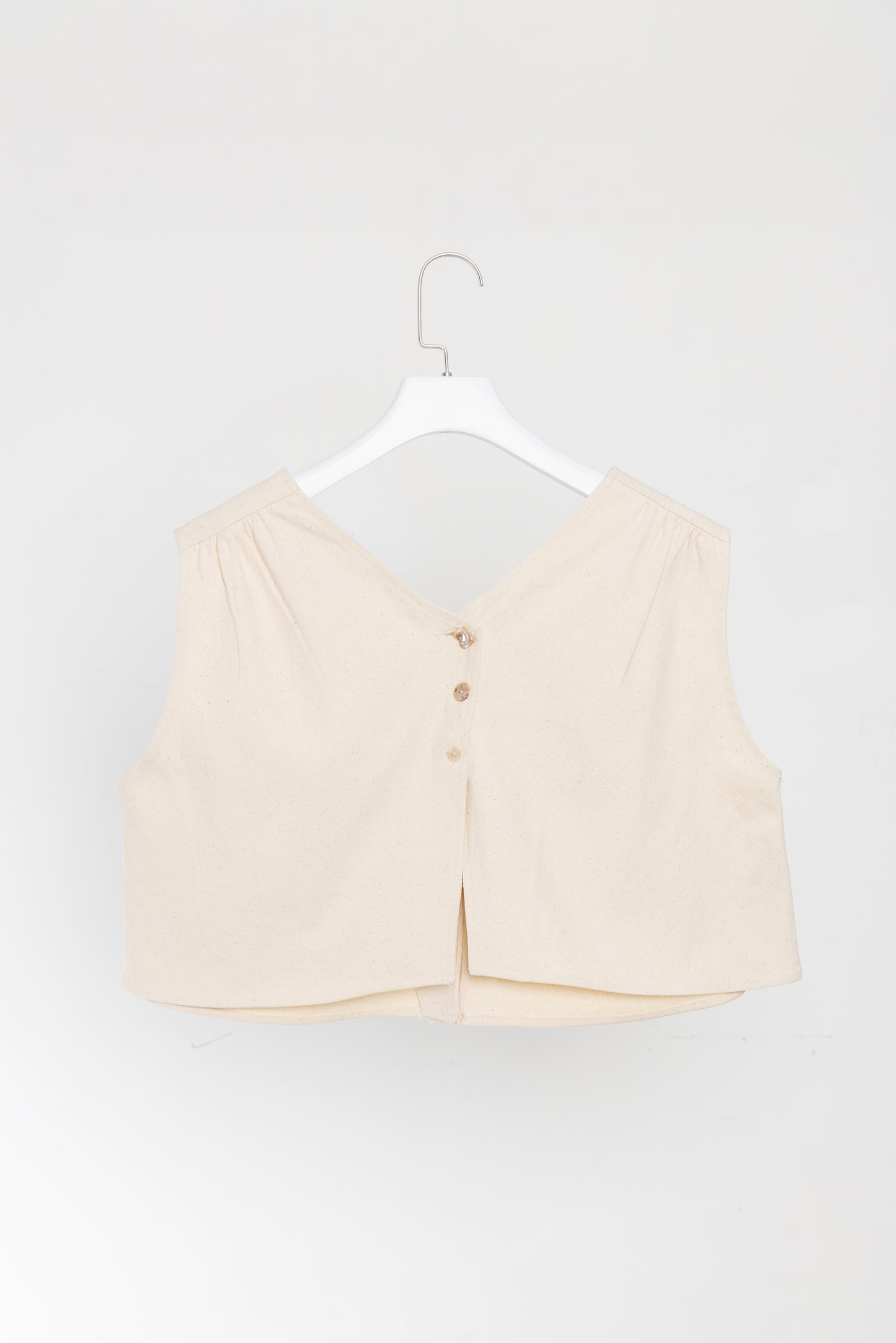 Cropped Short - Sleeved Denim Top