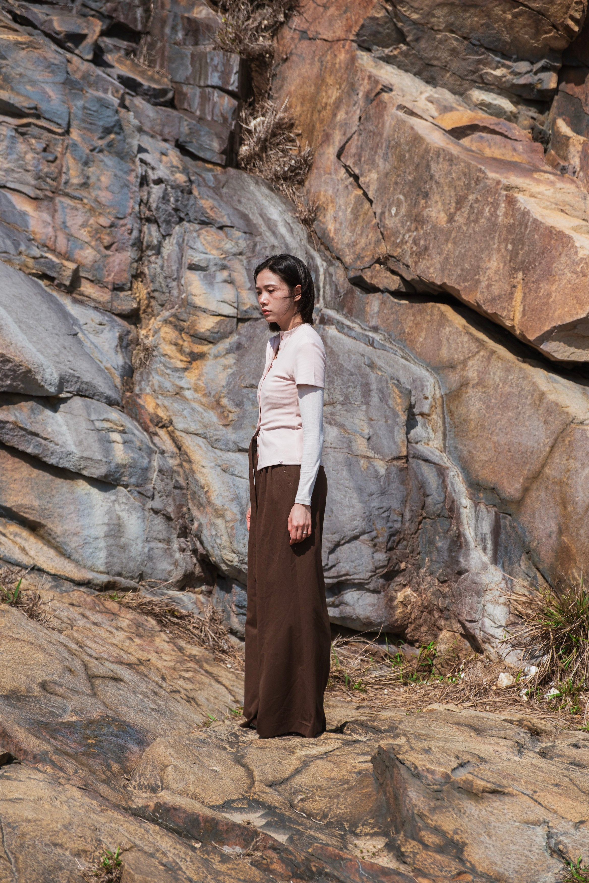 Pink Cardigan Cotton Top