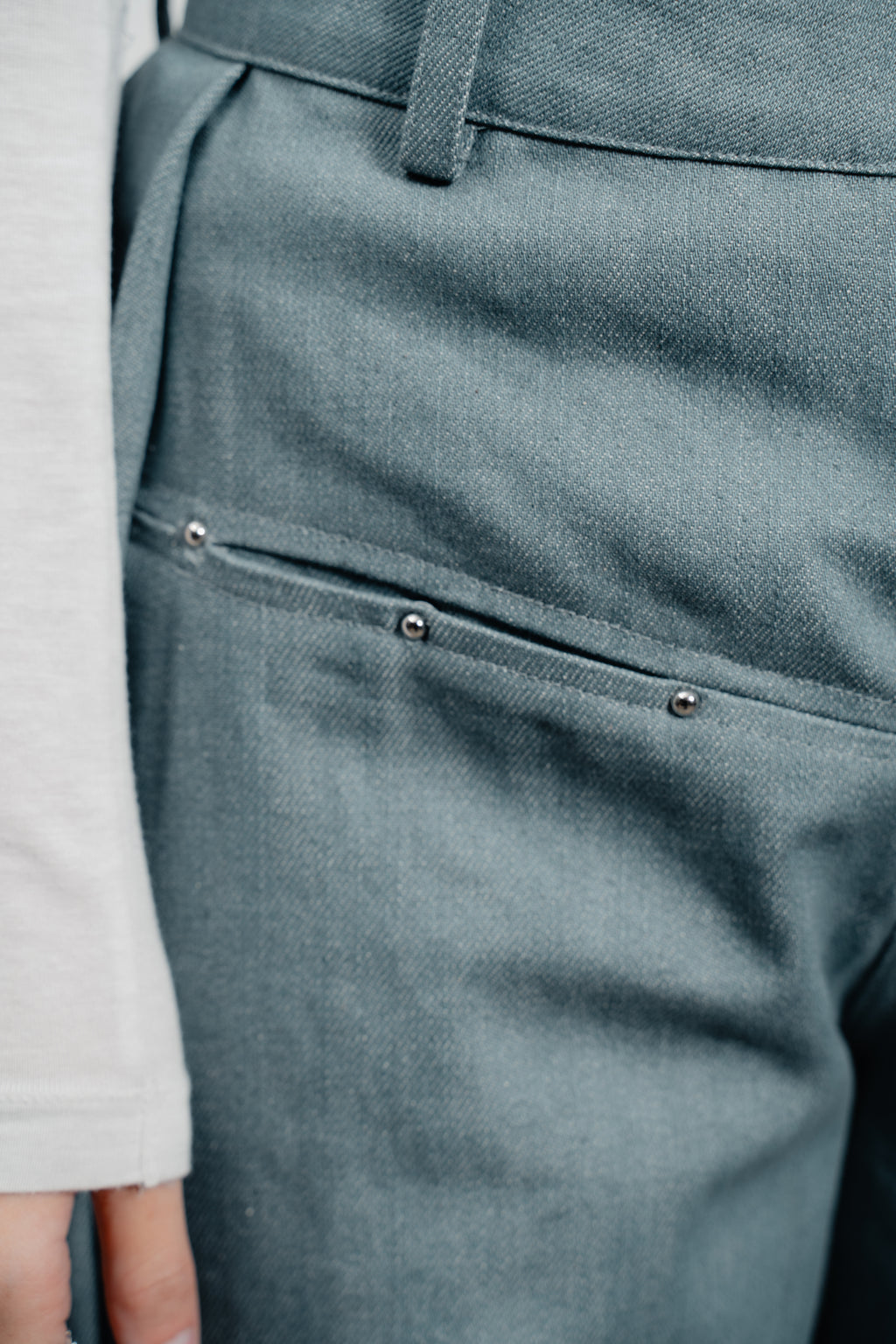 Denim Curved Trousers
