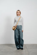 Denim Curved Trousers