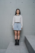 CREAM CROPPED TENCEL COTTON SHIRT