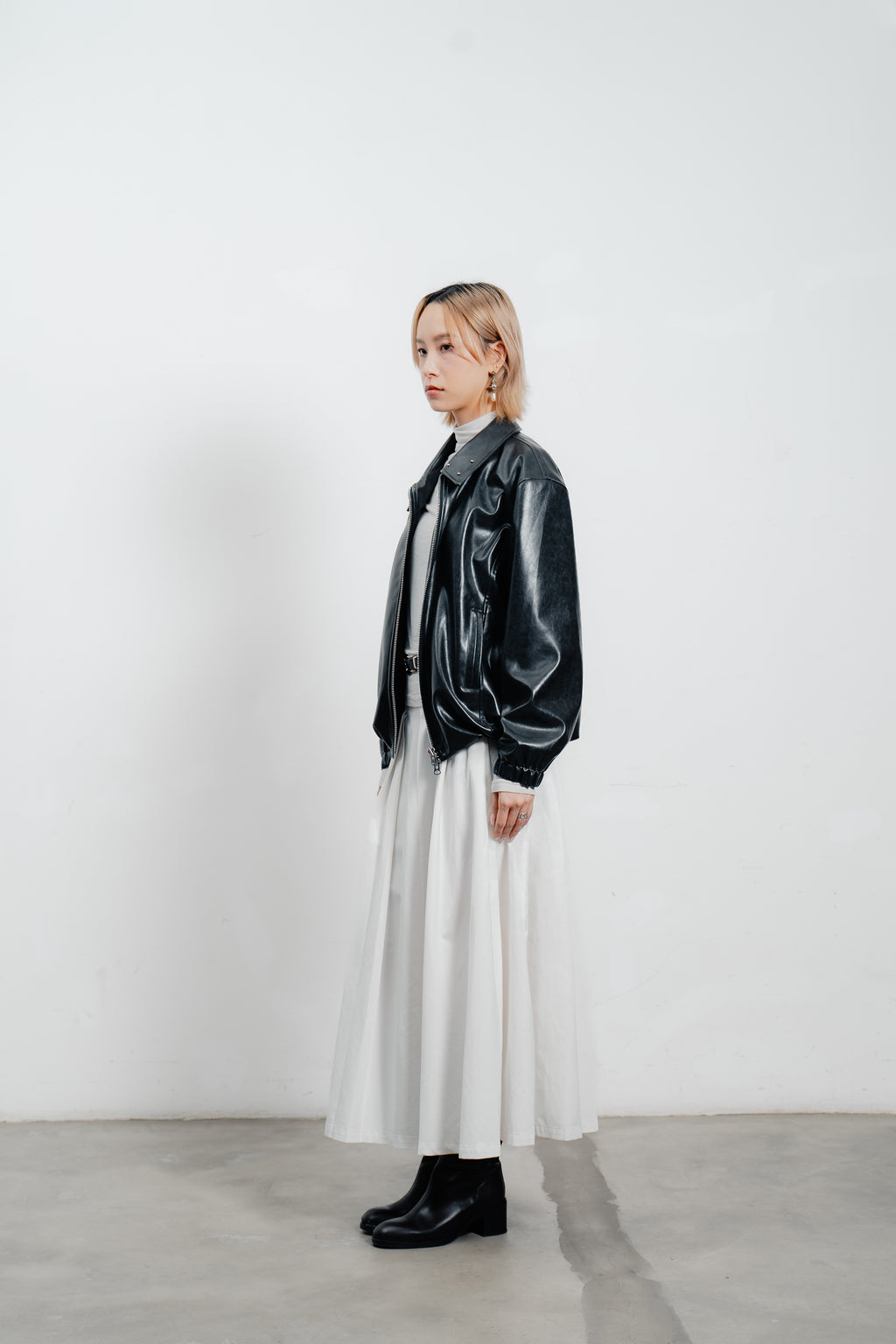 Black Leather Bomber Jacket