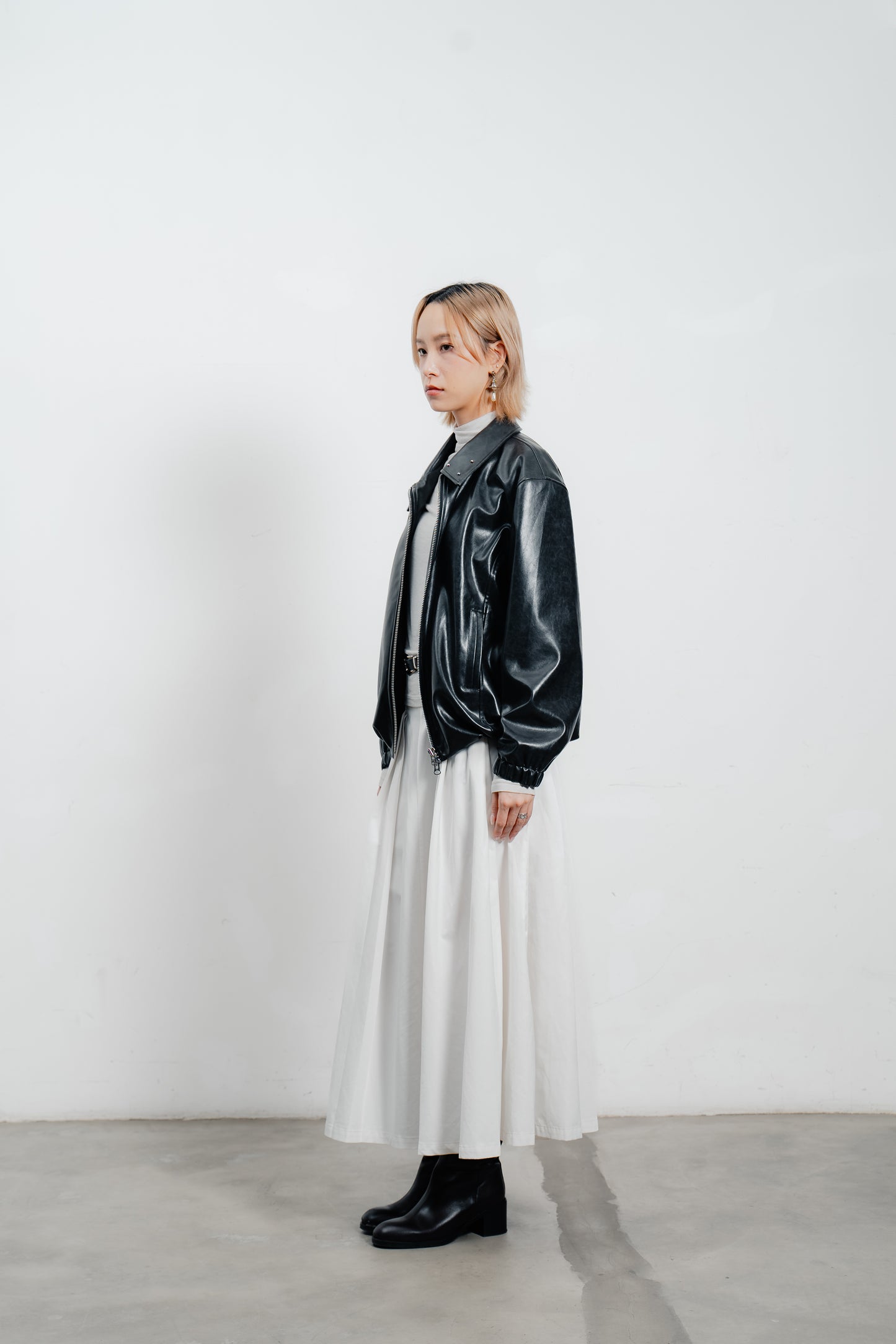 Black Leather Bomber Jacket