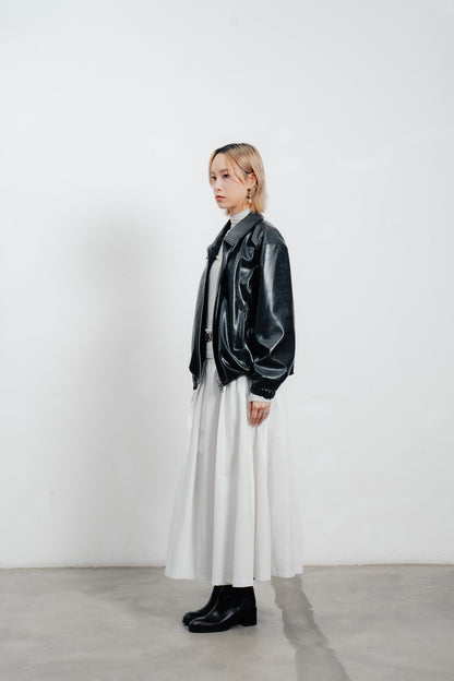 Black Leather Bomber Jacket