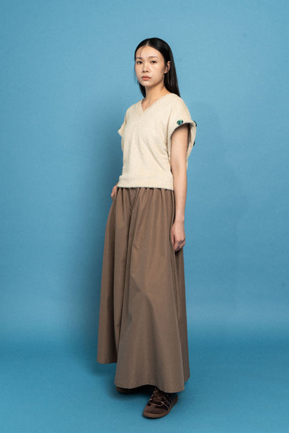 Cream Stretch sleeveless jumper