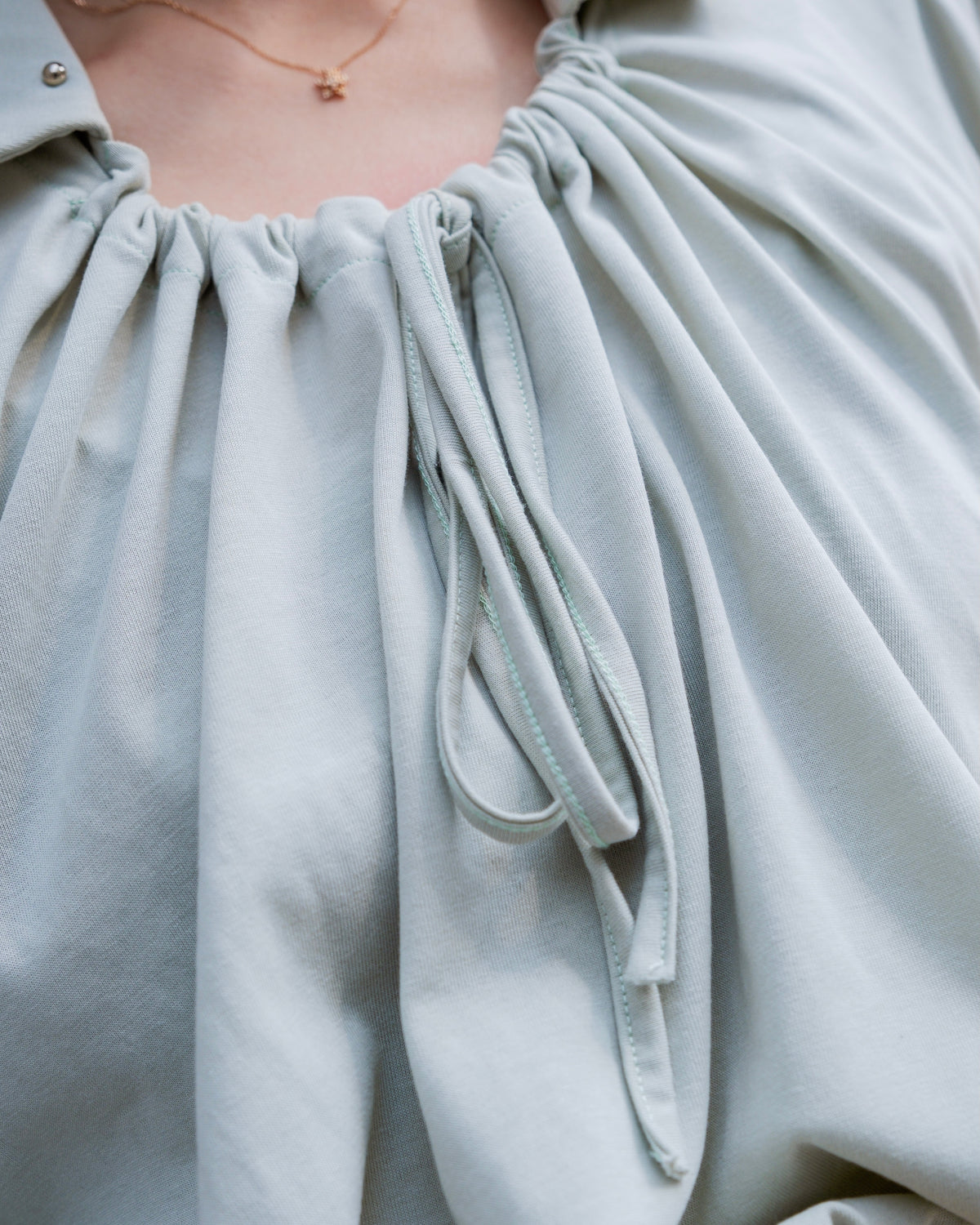 Aqua Drawstring Polo Shirt