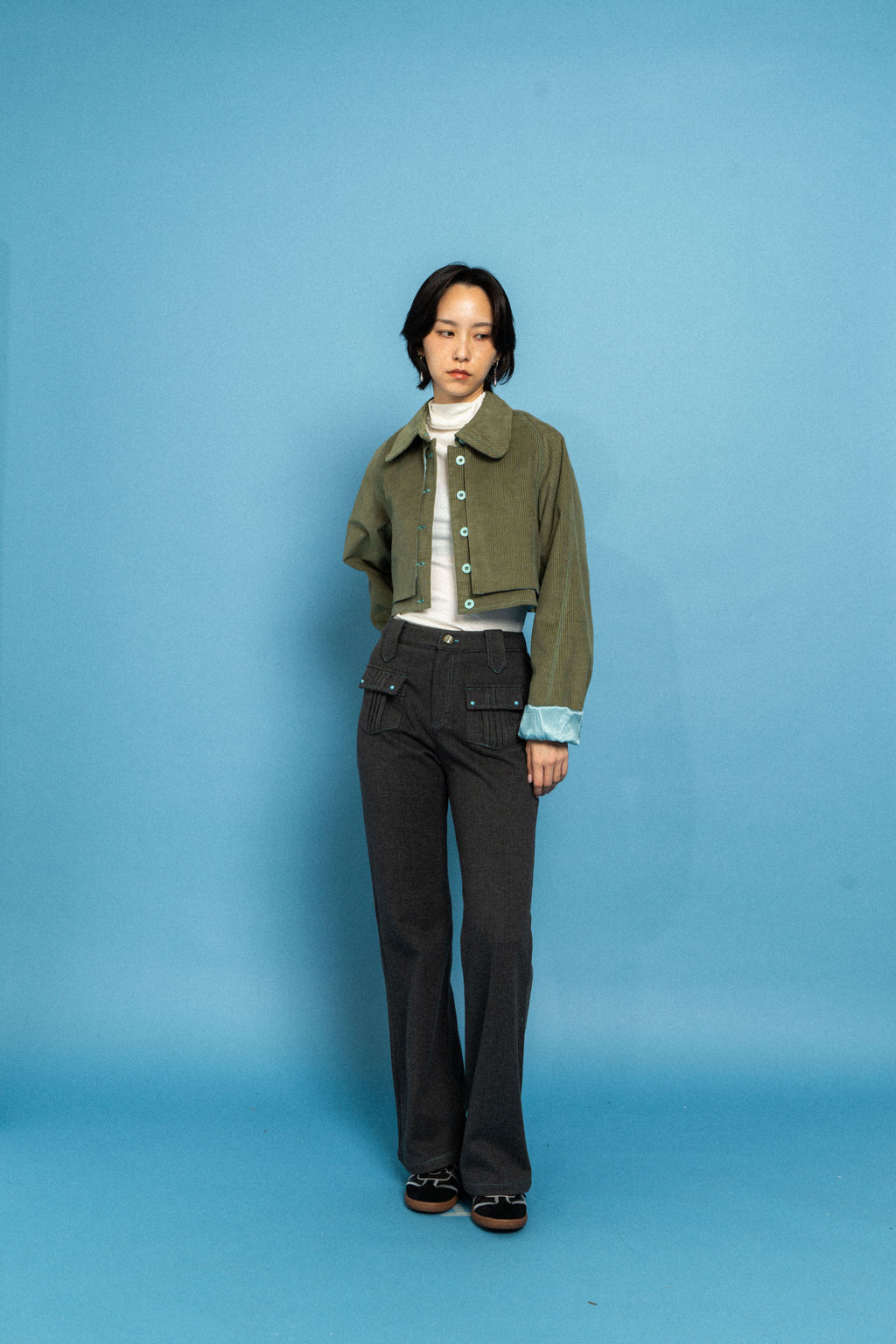 Green Checkered Double layer jacket