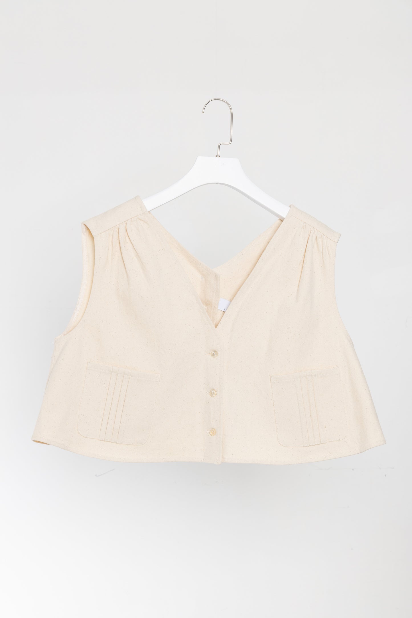 Cropped Short - Sleeved Denim Top