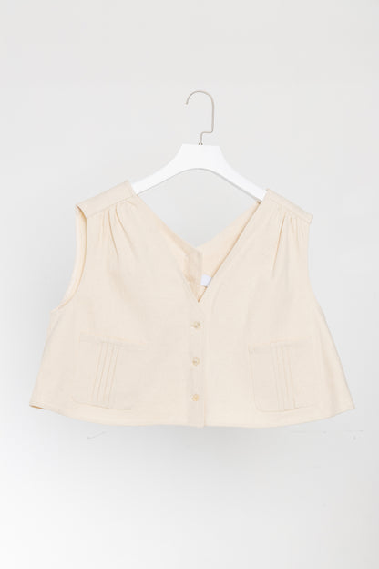 Cropped Short - Sleeved Denim Top