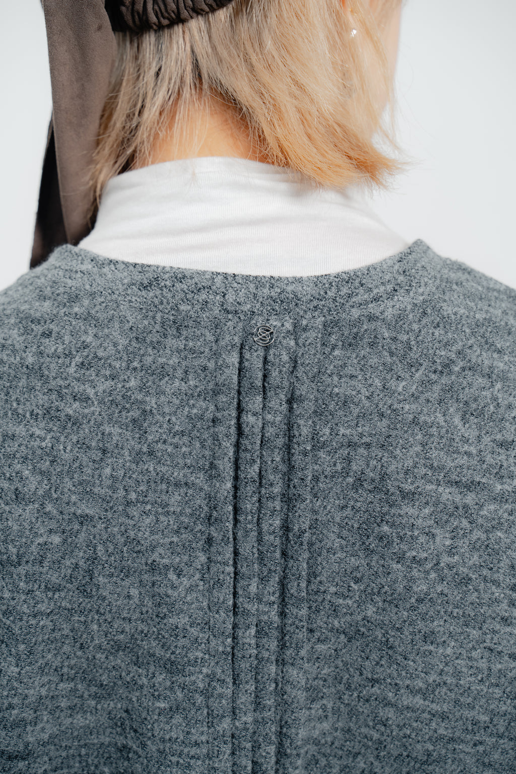 Grey Wool Short Sleeve Jumper