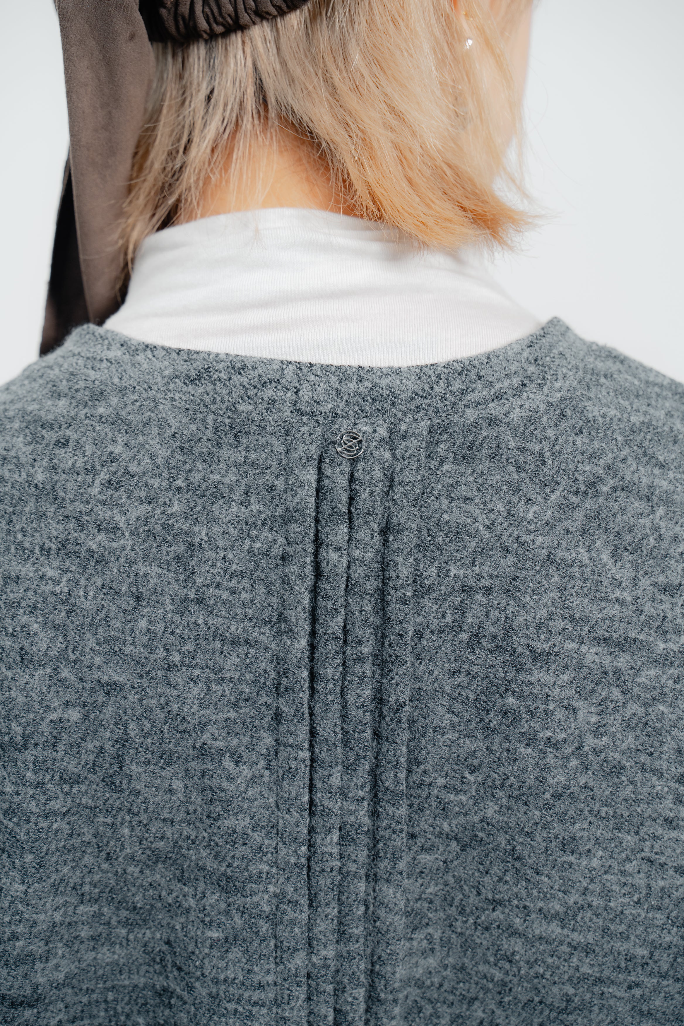 Grey Wool Short Sleeve Jumper