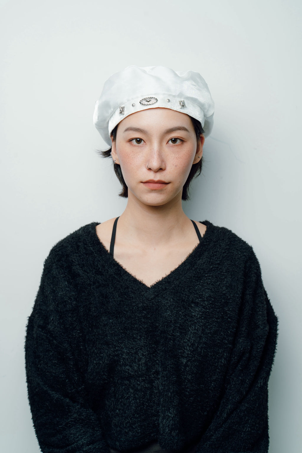 White Silver Beret
