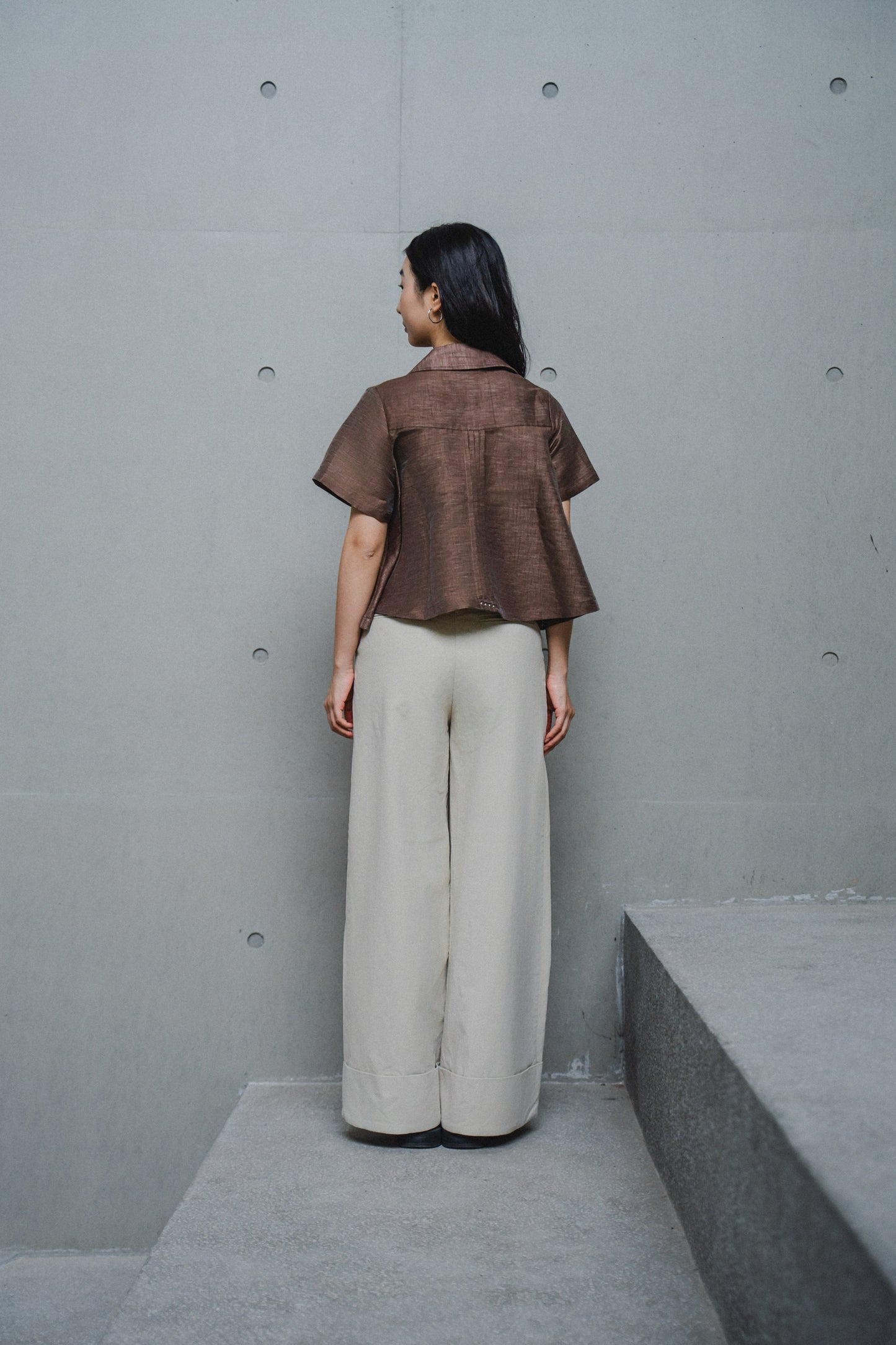BOXY LINEN POLO SHIRT