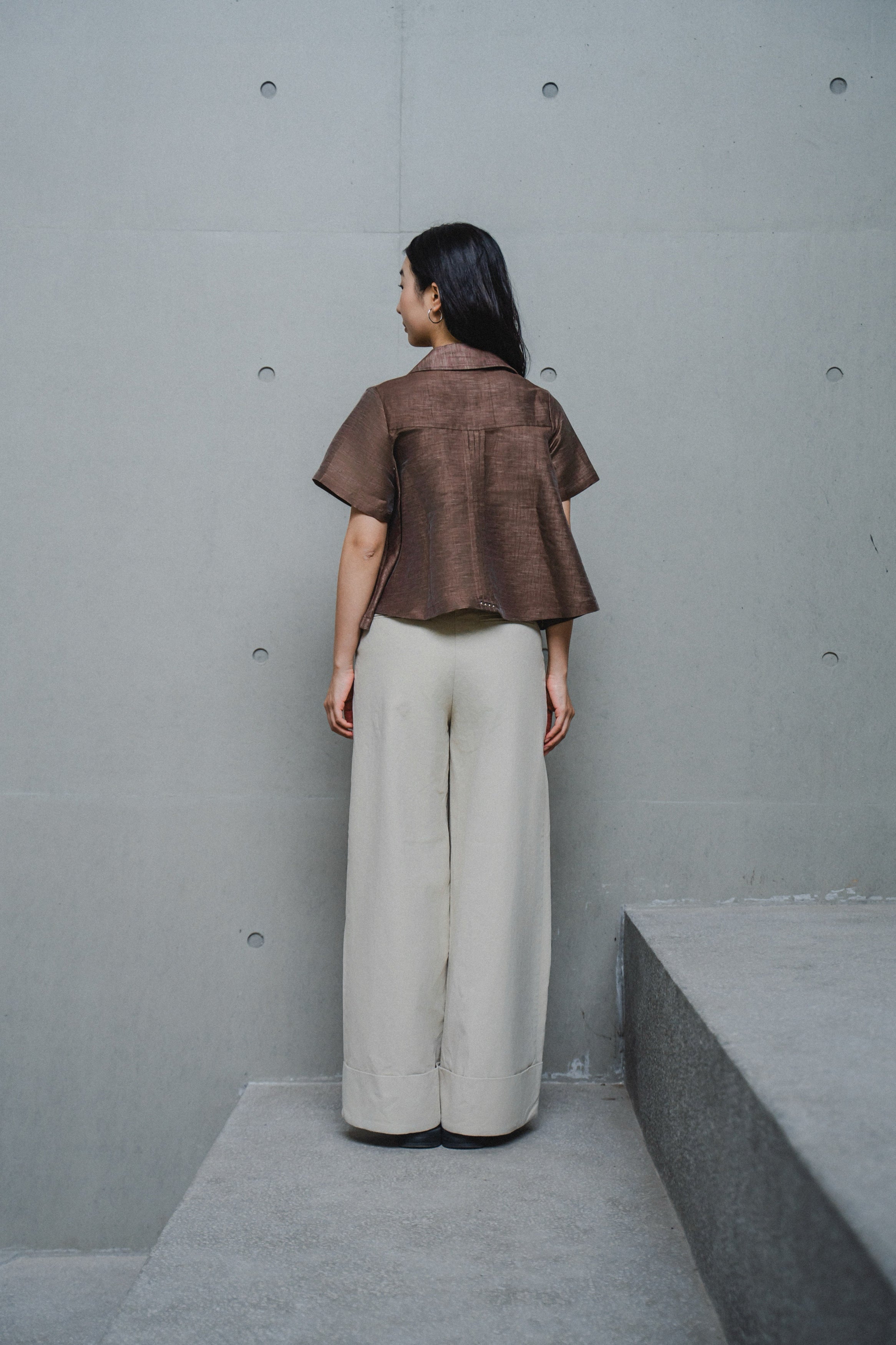 BOXY LINEN POLO SHIRT