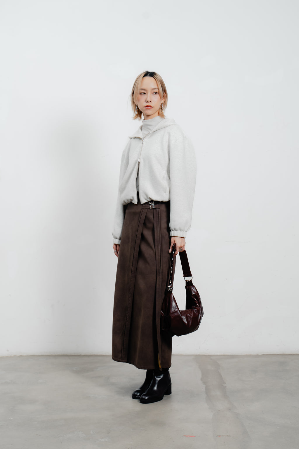 Suede Midi Skirt