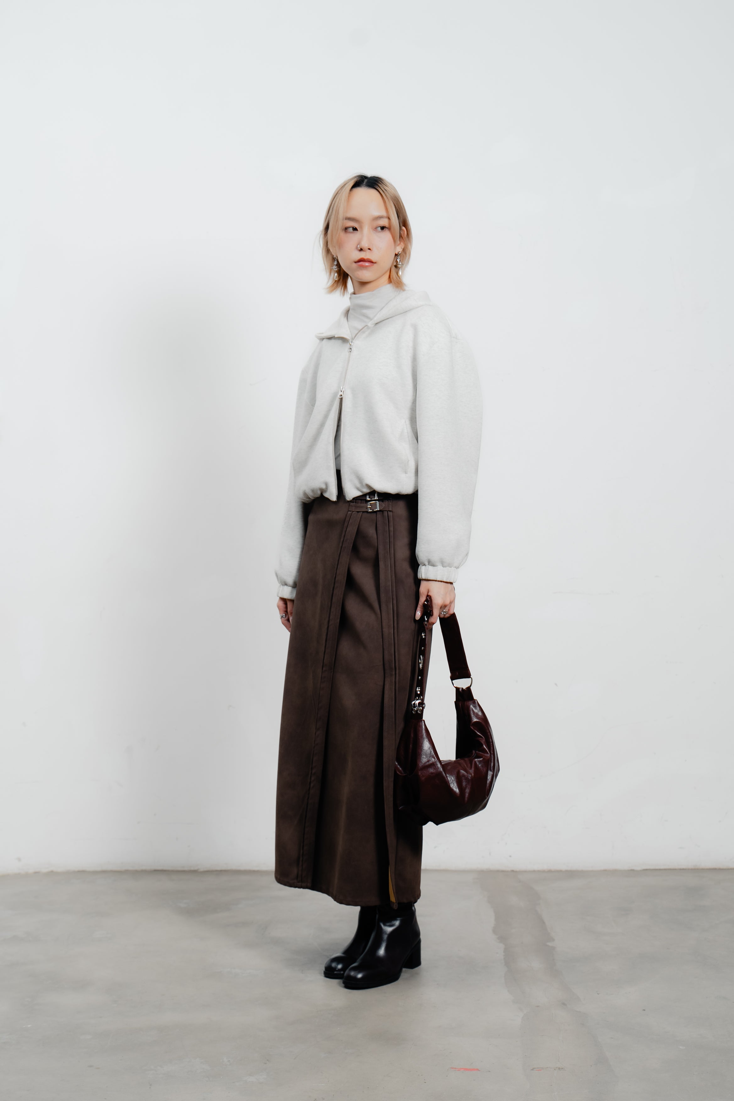 Suede Midi Skirt