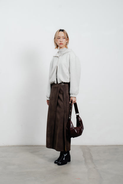 Suede Midi Skirt