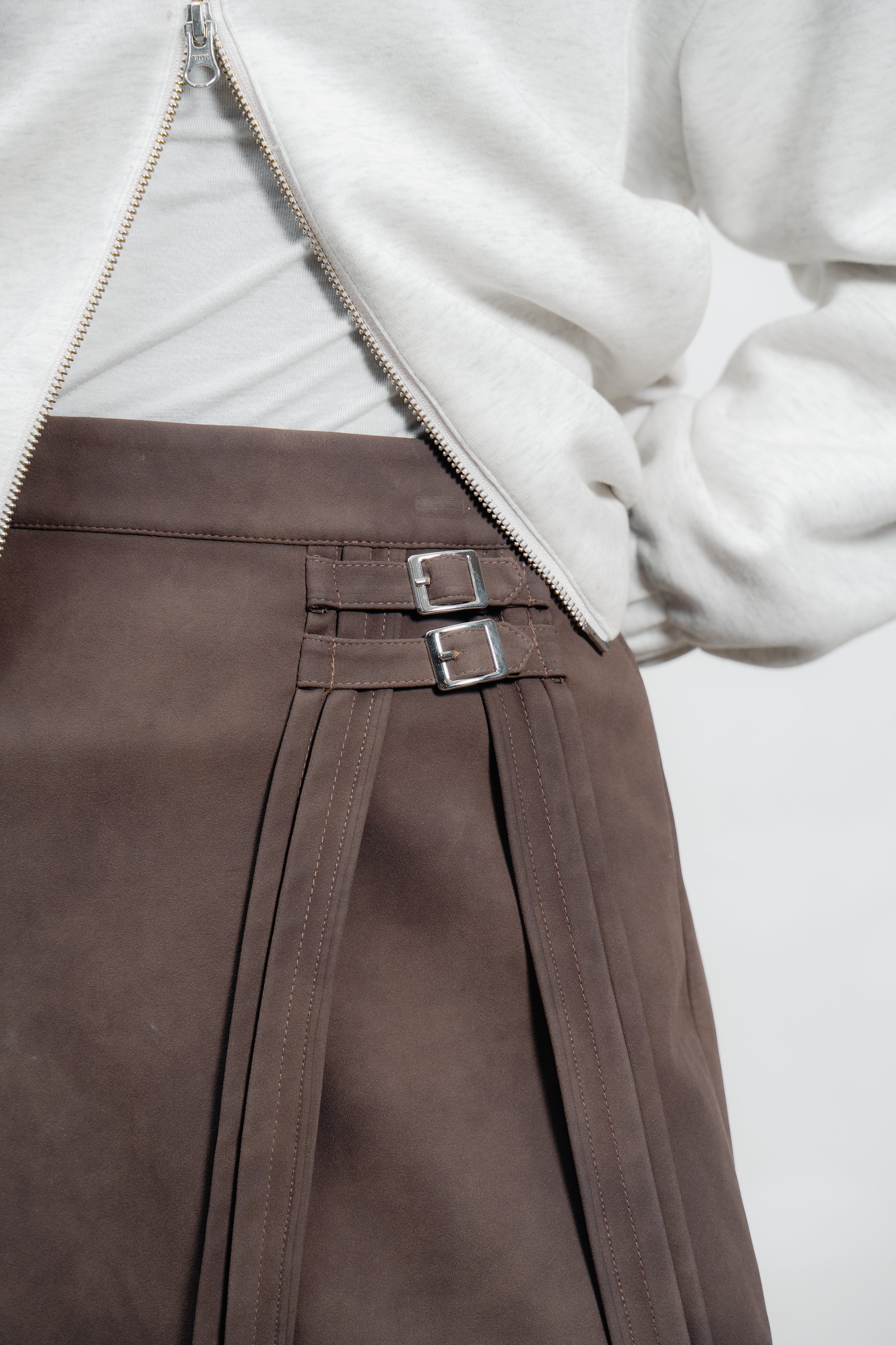 Suede Midi Skirt