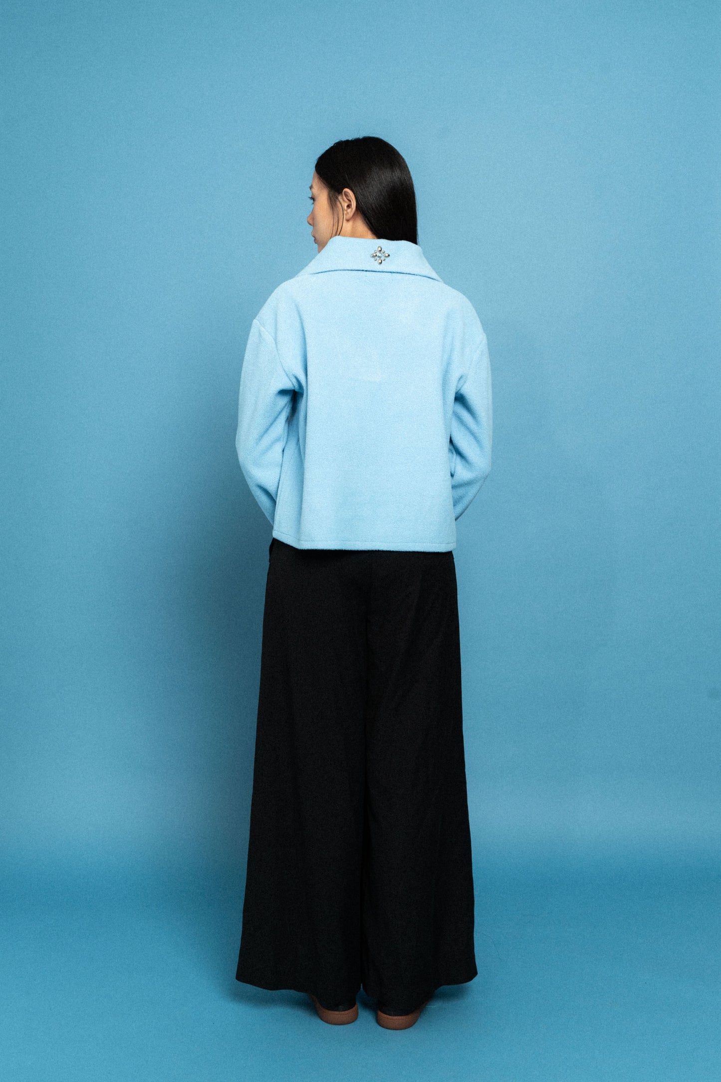Blue Half-Zip Polo Sweater