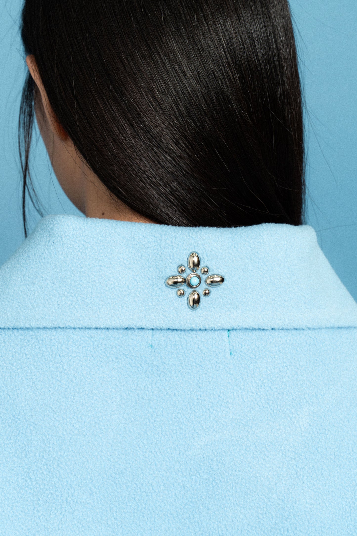 Blue Half-Zip Polo Sweater